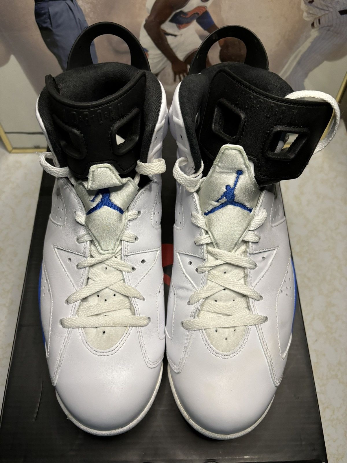 Jordan Brand Air Jordan 6 Retro 2014 Sport Blue 2014 Size US 12 / EU 45 - 2 Thumbnail