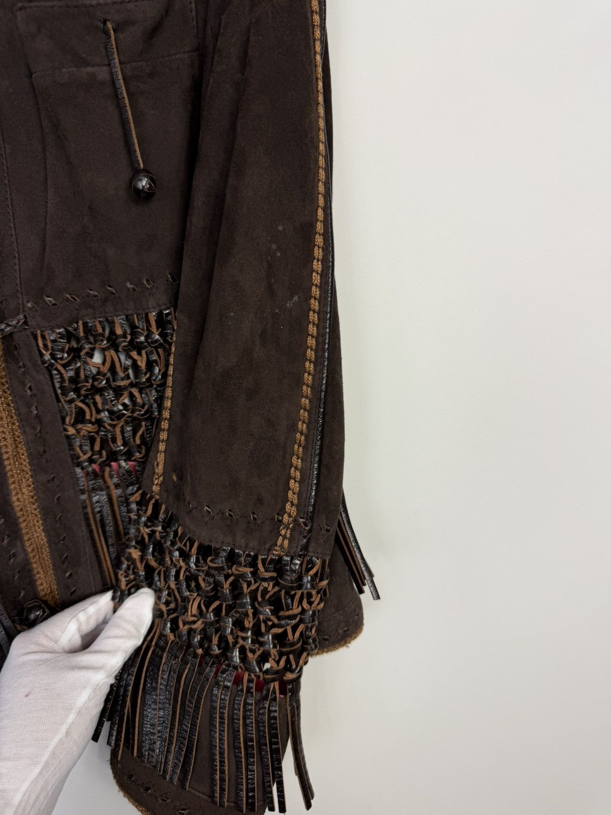 Roberto Cavalli Rare Roberto Cavalli Brown Leather Suede Jacket High End Size L / US 10 / IT 46 - 14 Thumbnail