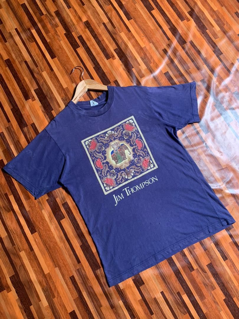Jim Thompson Vintage Jim Thompson Habitat Art Printed Elephant T Shirts Size US L / EU 52-54 / 3 - 1 Thumbnail