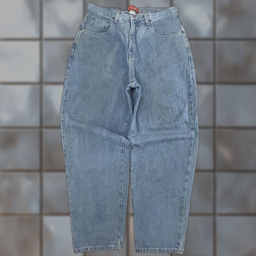 Vintage VINTAGE Venezia Buckle Back Jeans Womens 16 Wide Leg 32x31 Denim Blue High Rise Baggy Skater Mens Womens Girls Size 38" / US 16 / IT 52 - 1 Thumbnail