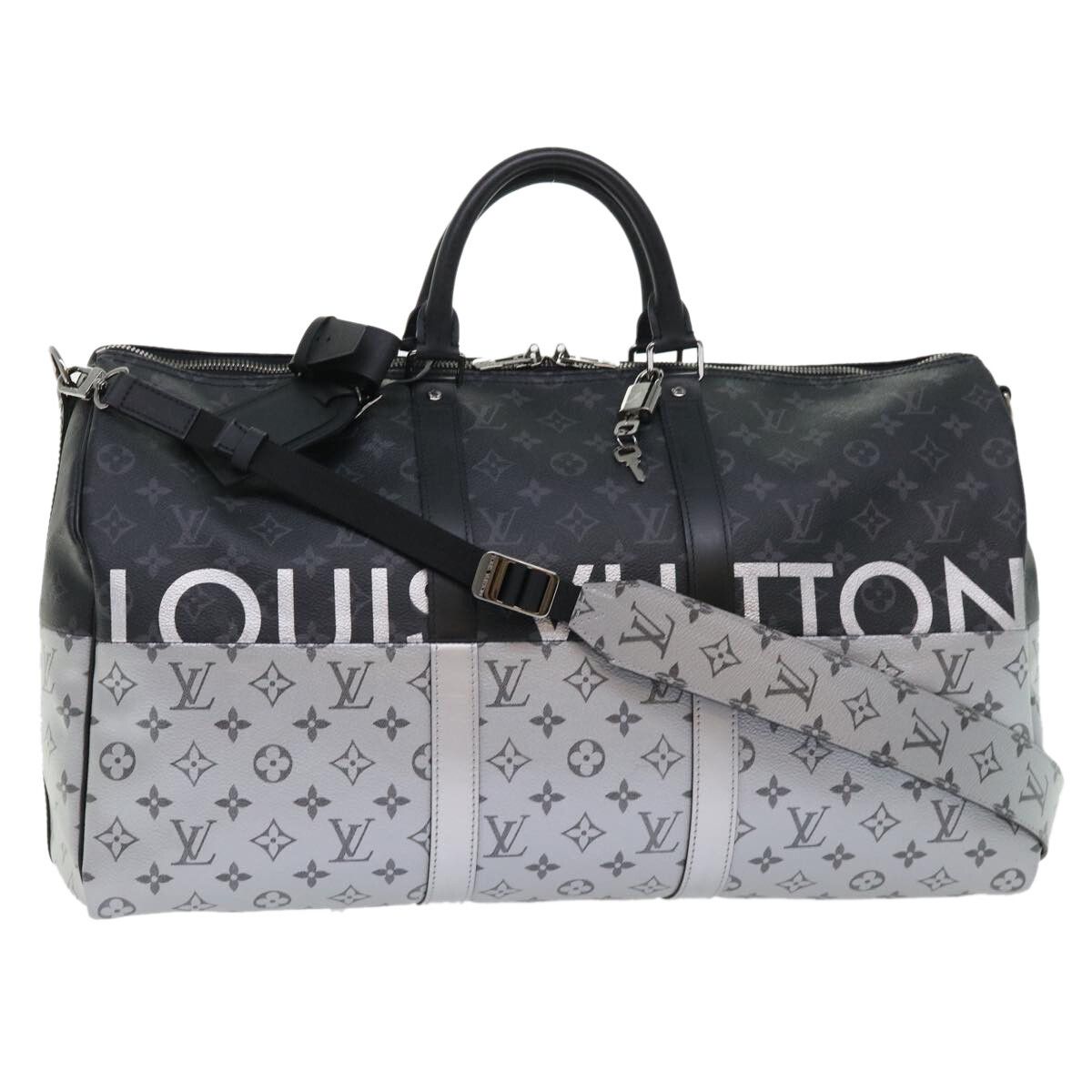 Louis Vuitton Louis Vuitton Keepall Bandouliere Bag Monogram Eclipse Split Canvas Size ONE SIZE - 1 Thumbnail