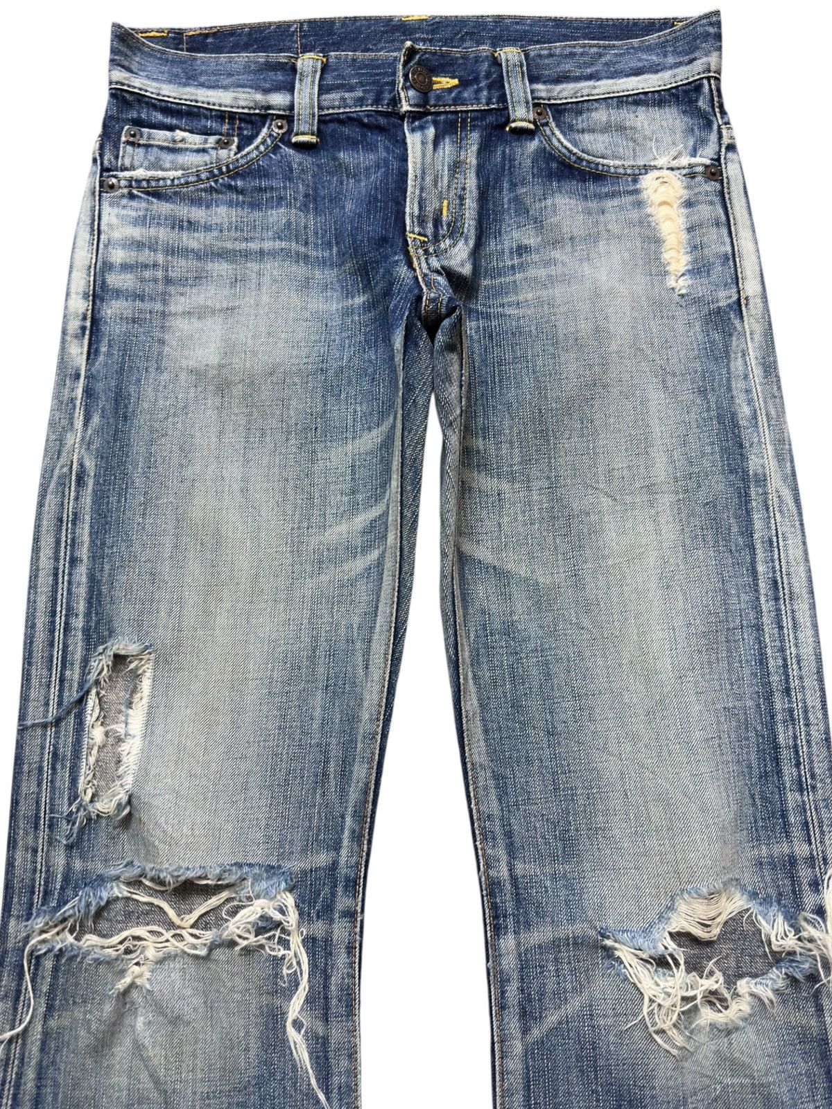 Edwin Vintage Edwin 503 Flare Bootcut Faded Distressed Denim Size US 29 - 2 Thumbnail