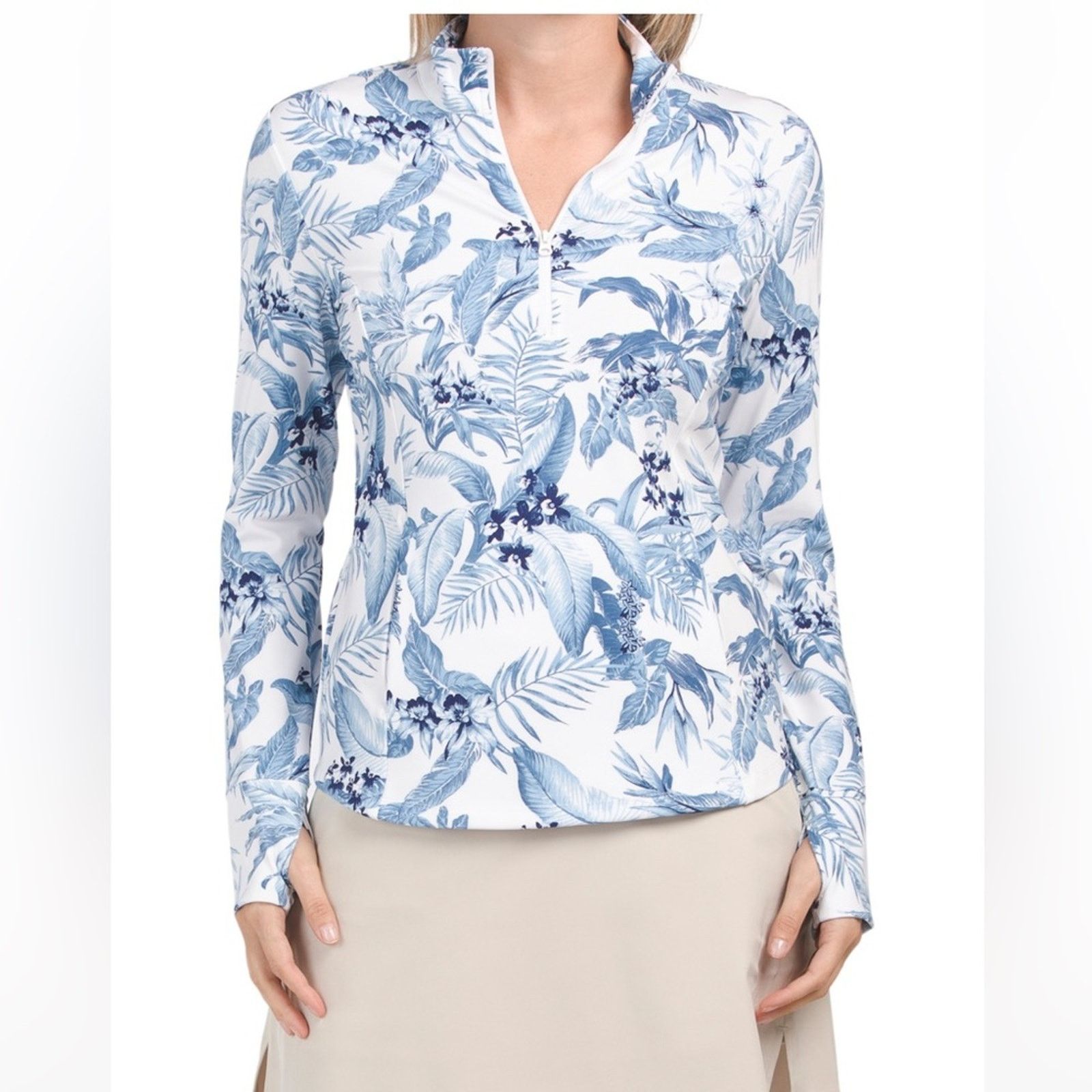 Tommy Bahama 🎉LAST PIECE🎉TOMMY BAHAMAUpf50 Golf Quarter Zip Long Sleeve Size M / US 6-8 / IT 42-44 - 1 Thumbnail