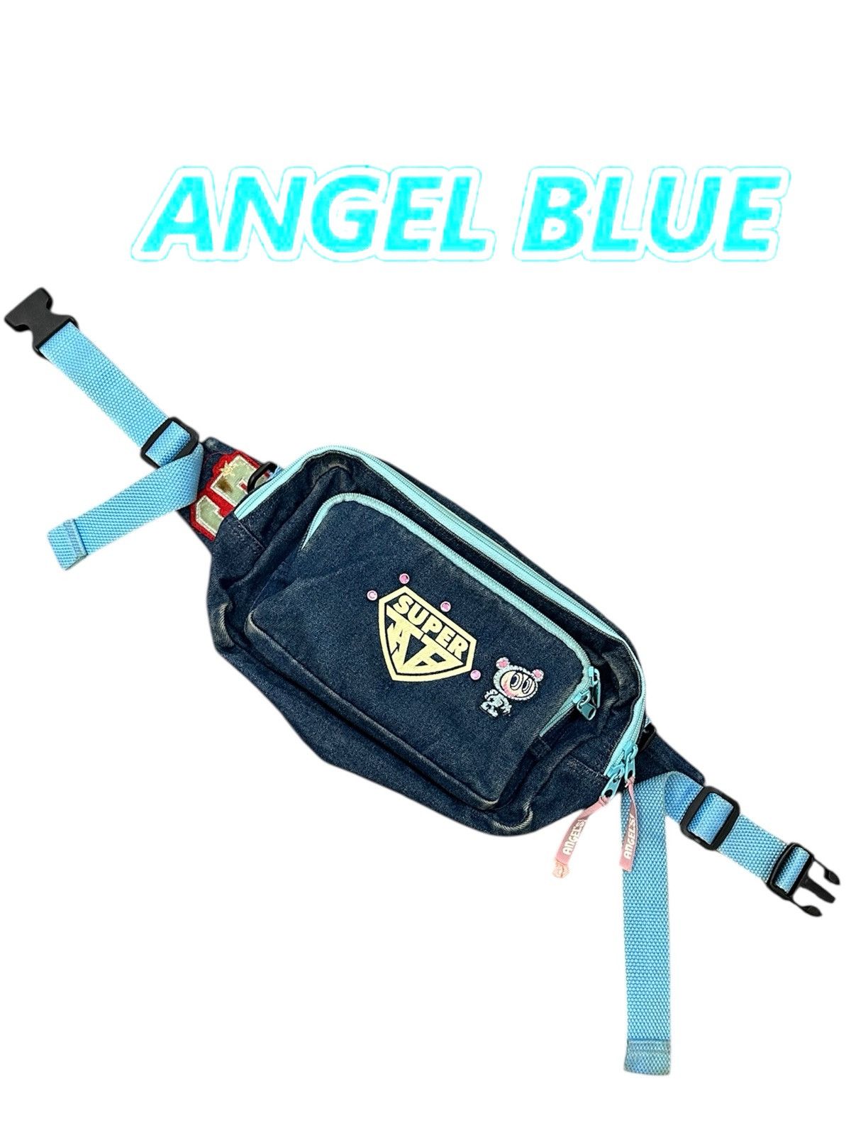 Japanese Brand 2000s Angel Blue Japan Denim Waist Bag Size ONE SIZE - 1 Thumbnail
