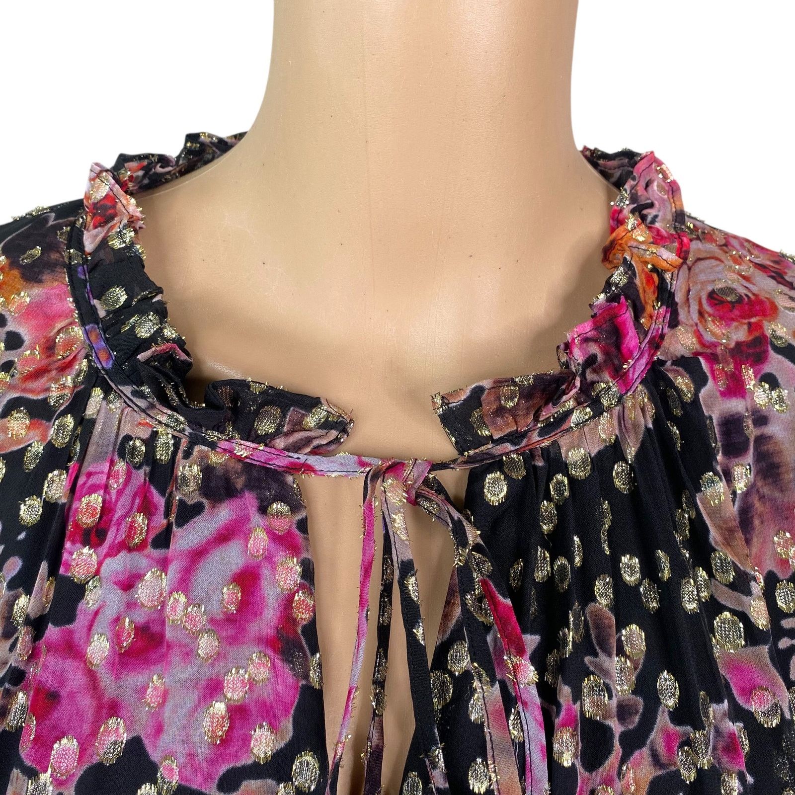 KOBI HALPERIN Kobi Halperin $648 Brook Black Gold Floral Mini Dress SZ XL Size XL / US 12-14 / IT 48-50 - 9 Thumbnail