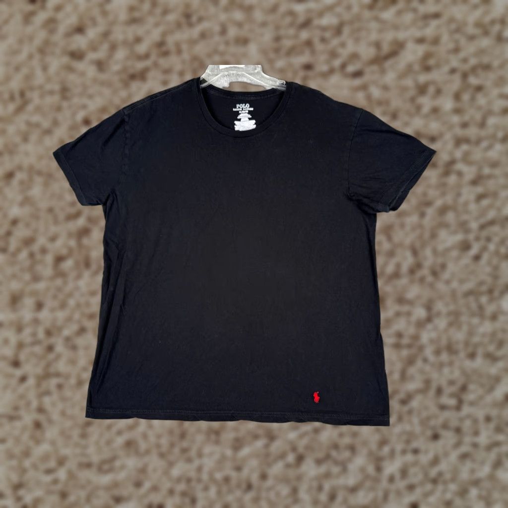 Ralph Lauren VINTAGE Ralph Lauren Polo Shirt Men XL Black Cotton Jersey Crew Neck Short Sleeve Embroidered Logo Classic Designer Sports 90s Size US XL / EU 56 / 4 - 1 Thumbnail