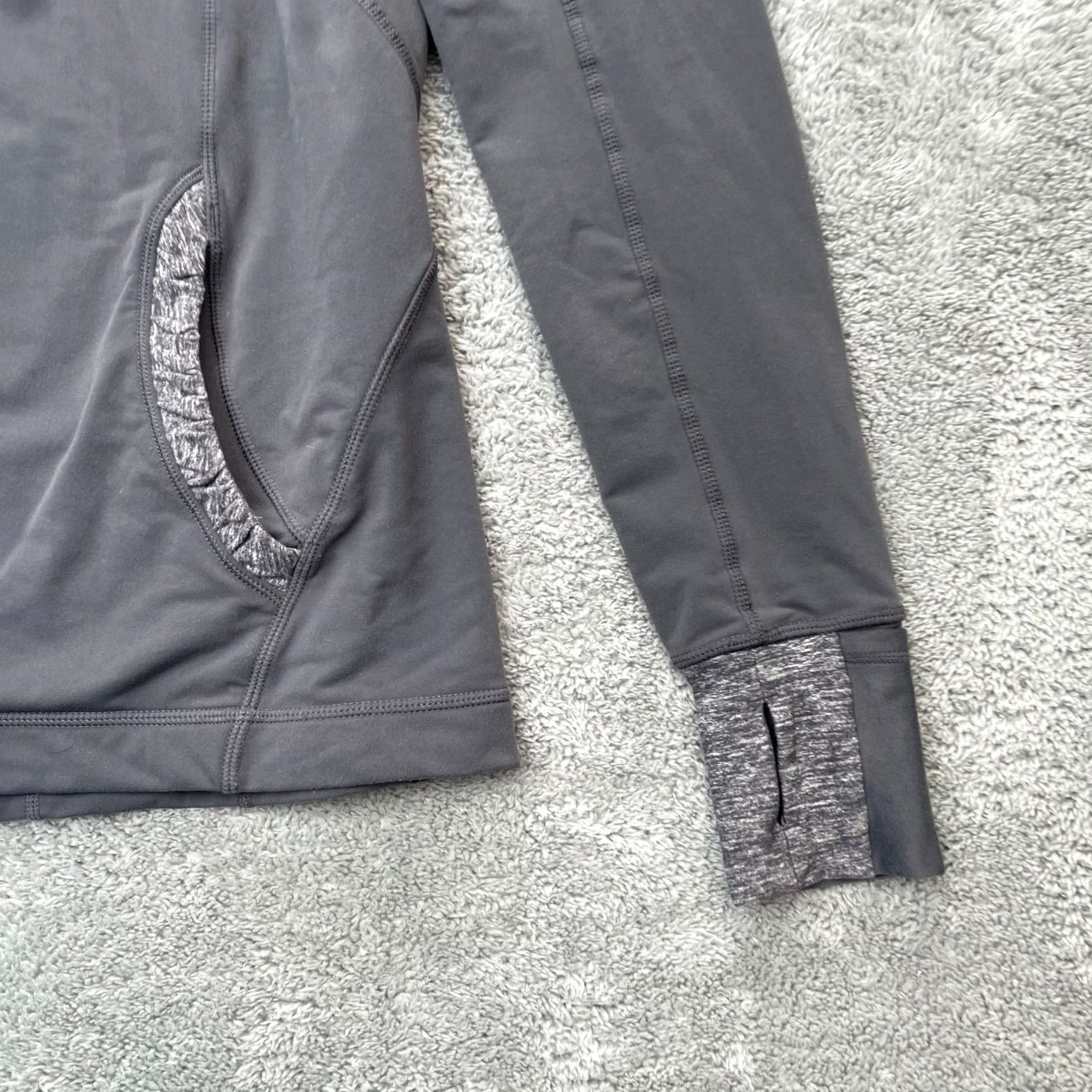 Lululemon Lululemon Hoodie Womens 6 Gray Nylon Stretch Pockets Thumbhole Sleeve Pullover Size M / US 6-8 / IT 42-44 - 2 Thumbnail