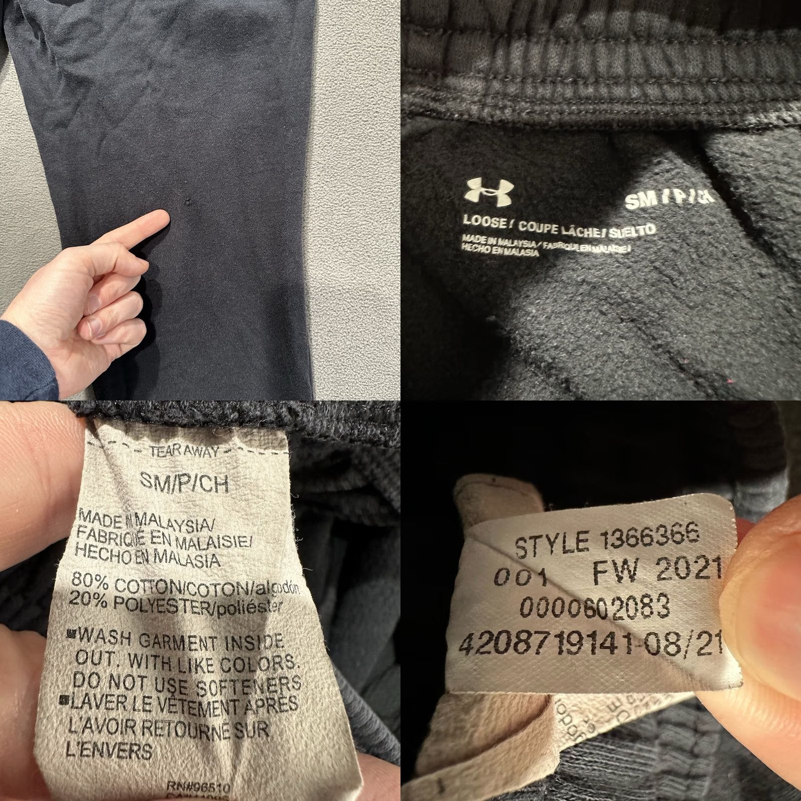 Under Armour Under Armour Rival Fleece Joggers Pants Mens Small Faded Black 1366366 FAIR Size US 29 - 8 Thumbnail