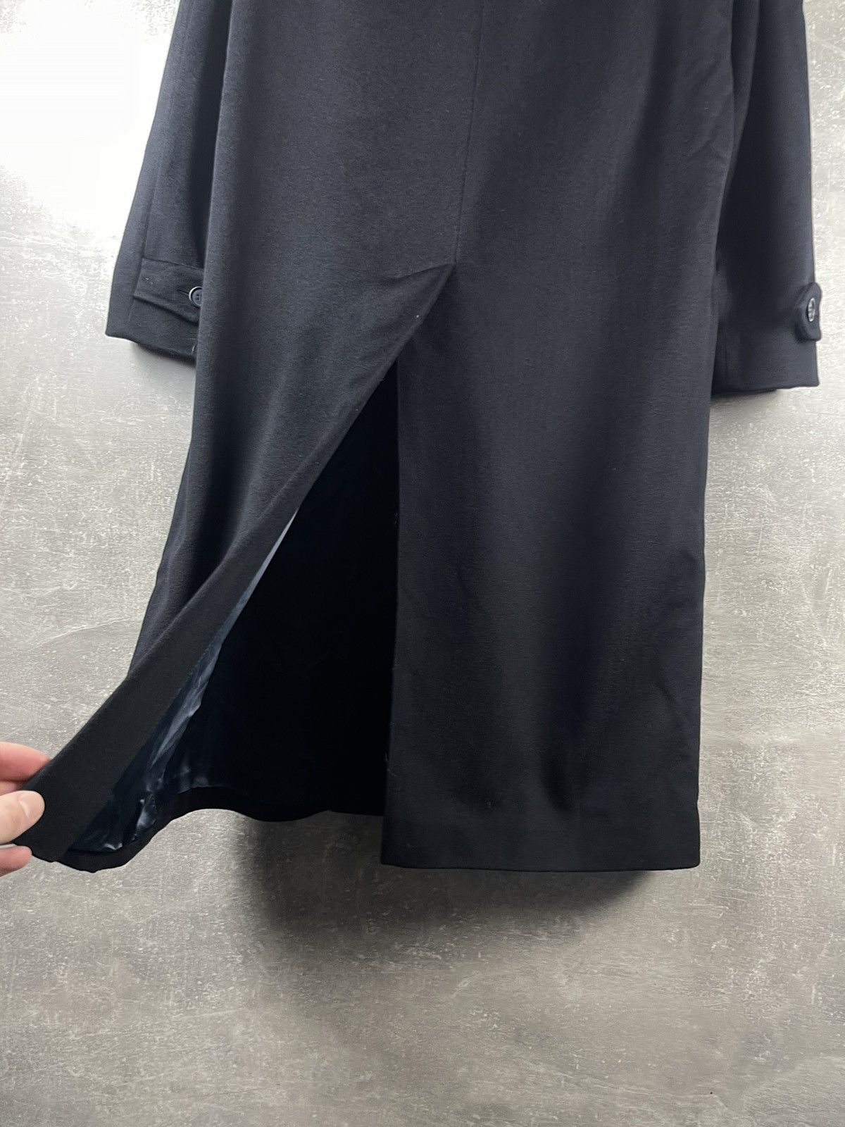 Tombolini Tombolini ing Loro Piana Wool Belted Overcoat Black Size US L / EU 52-54 / 3 - 8 Thumbnail