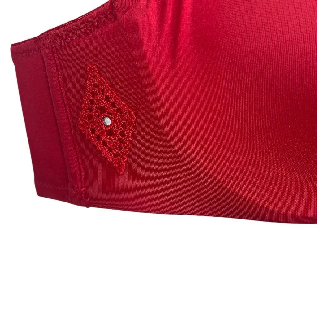 Mademoiselle Non Non ROSY Mademoiselle France Red Luxury Rhinestone Bra NWT 32B Size ONE SIZE - 4 Thumbnail