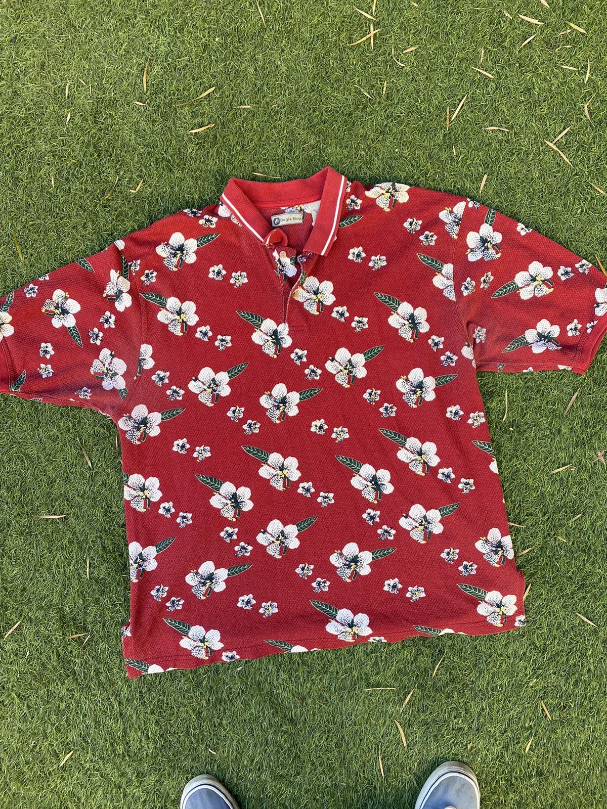 Bugle Boy × Vintage VTG “RED ROSES” BUGLE BOYS POLO SHIRT Size US XXL / EU 58 / 5 - 1 Thumbnail