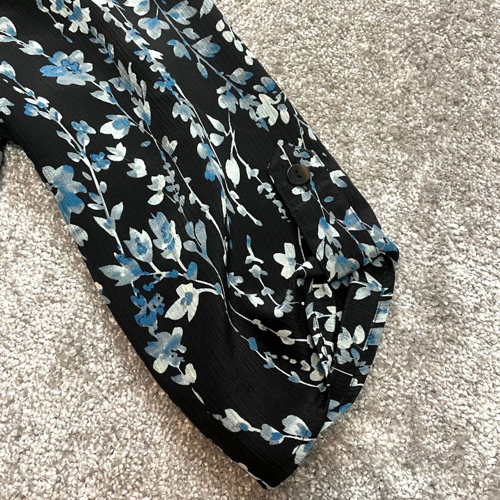 Vintage JMS Just My Size Button Up Shirt Womens 2X 18W-20W Black Blue Floral Top Shirt Size XXL / US 16-18 / IT 52-54 - 6 Thumbnail