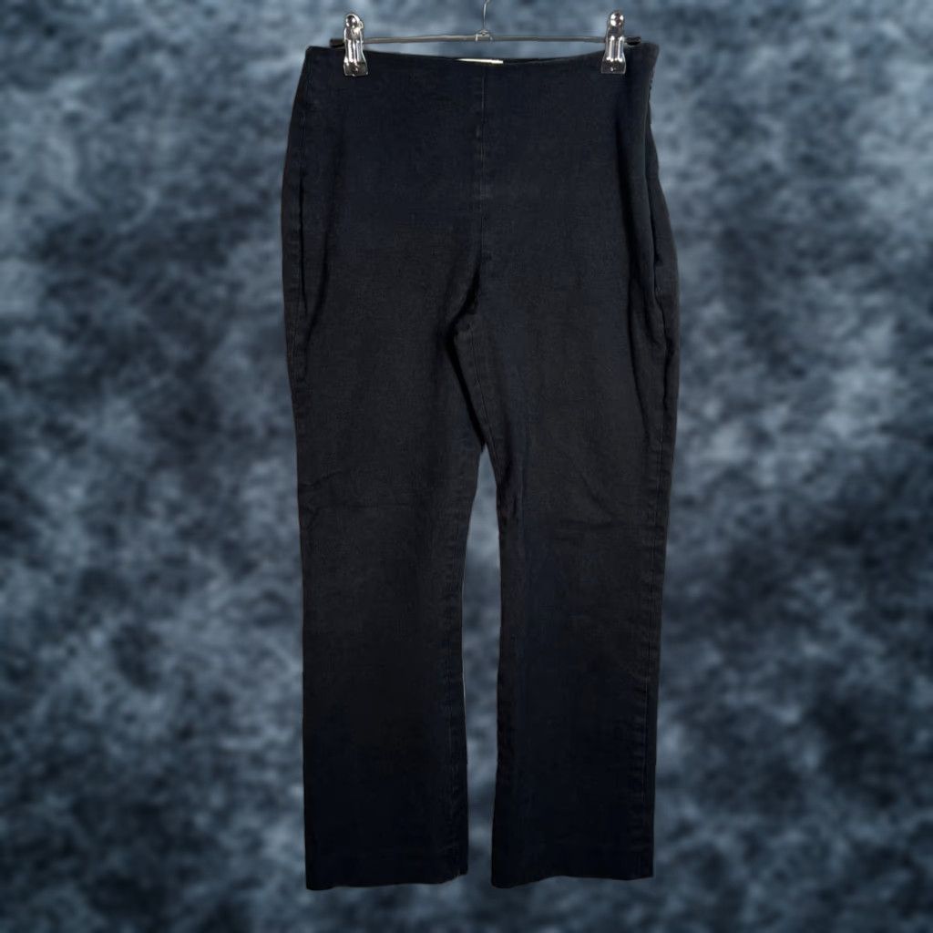 Vintage Sézane Black High-Waisted Dress Pants Womens Size 36 Organic Cotton Blend Size 25" / US 0 / IT 36 - 1 Thumbnail