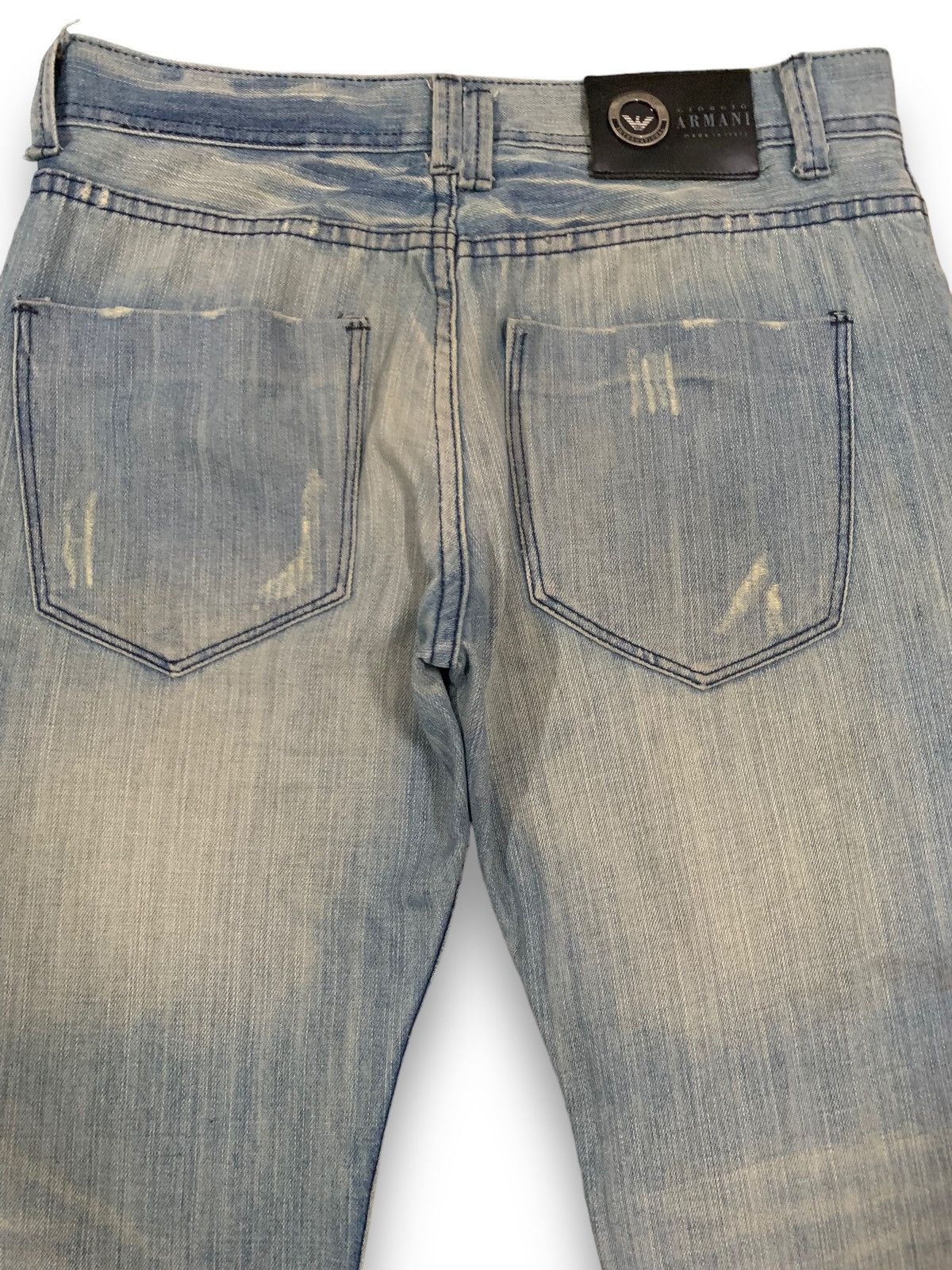 Giorgio Armani Vintage Giorgio Armani Mud Washed Clawmark Distressed Jeans Size US 31 - 12 Thumbnail