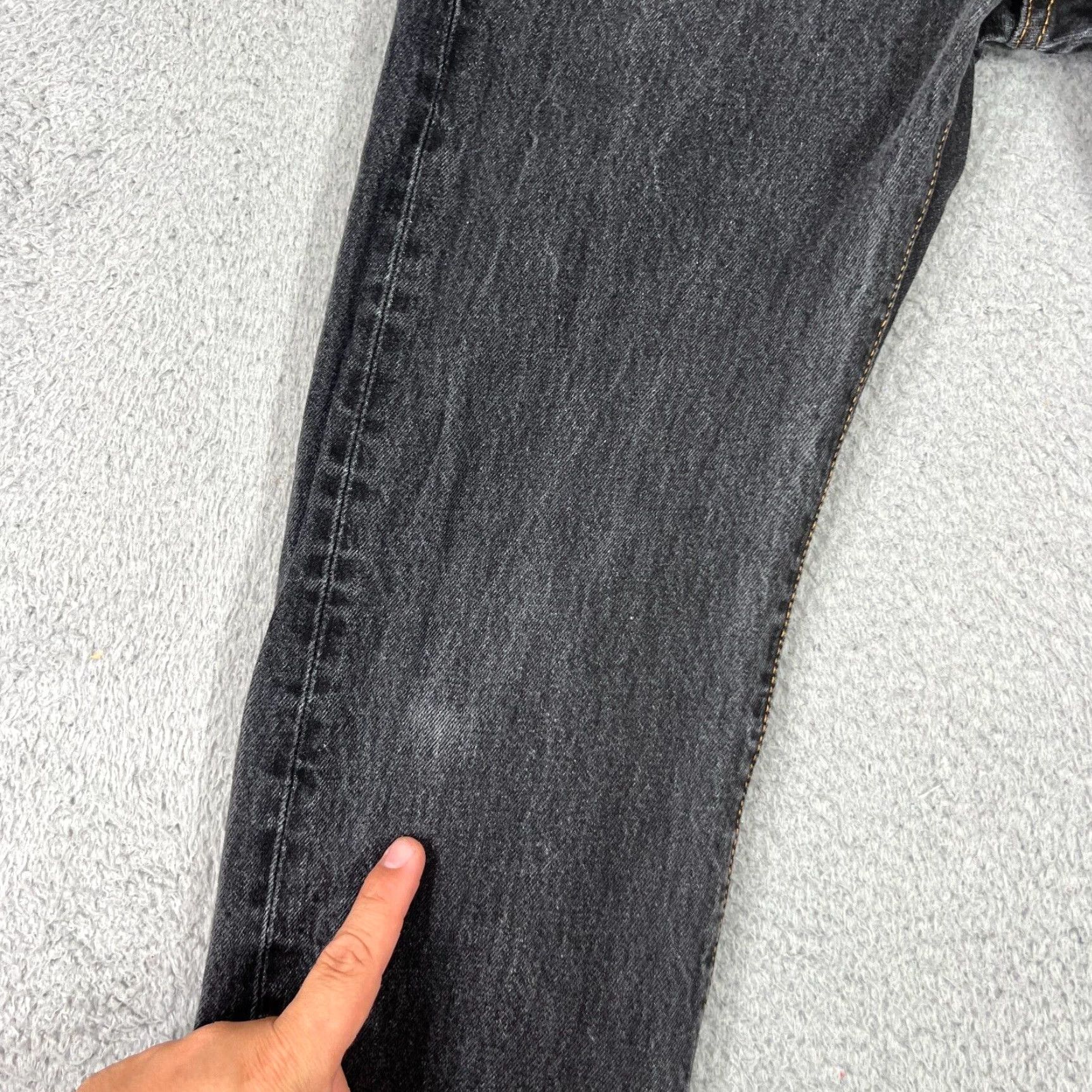 Levi's Levi's 501 Jeans Men 29x28 Black Denim Straight Leg Button Fly Casual Pants Size US 29 - 2 Thumbnail
