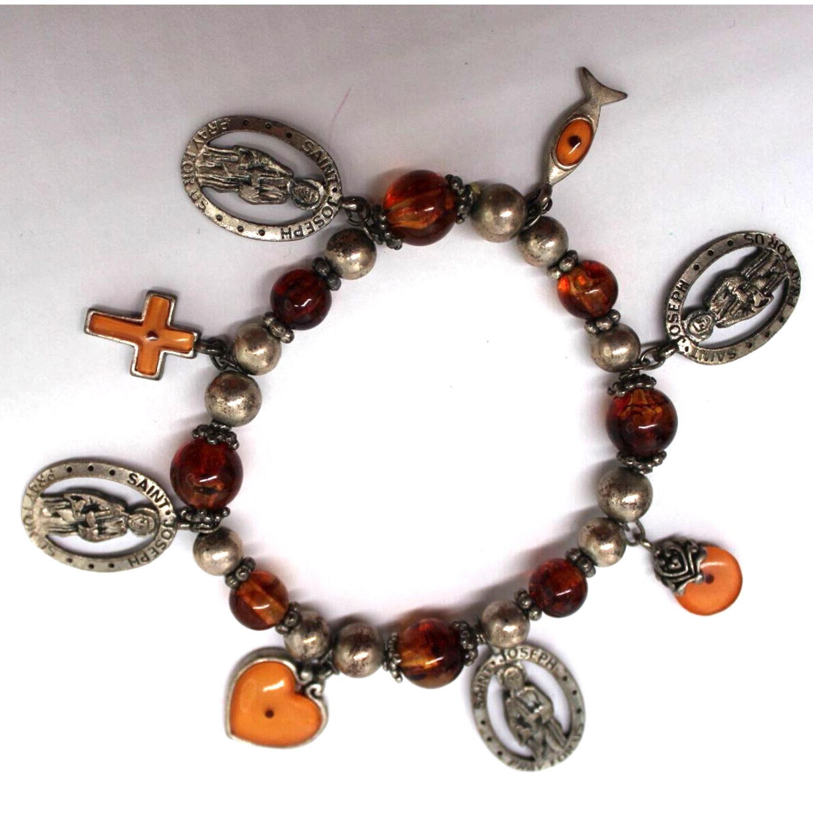 Other St. Joseph Charm Bracelet • Fish Heart Cross Medallion Size ONE SIZE - 4 Thumbnail