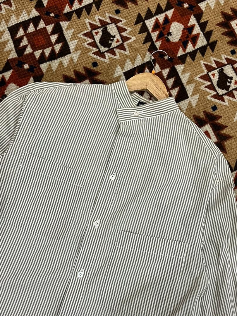 Issey Miyake Vtg Issey Miyake Unsymmetrical Stripes Button Shirt Size US L / EU 52-54 / 3 - 5 Thumbnail
