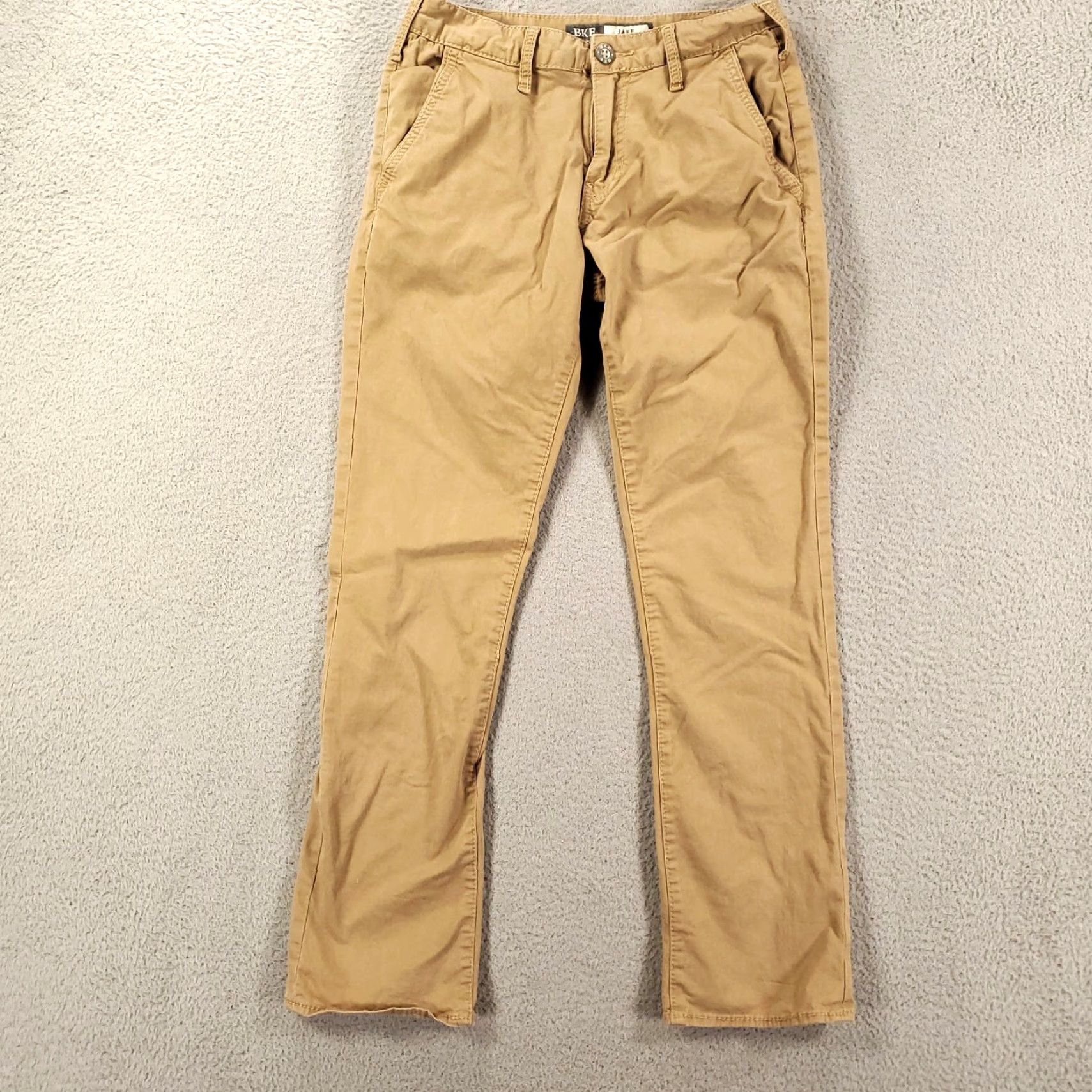 Vintage BKE Pants Mens 28S Jake Straight Tan Chino Stretch Flex 28S 28x29 Pants Casual 5-Pocket Buckle Bke Classic Size US 28 / EU 44 - 2 Thumbnail