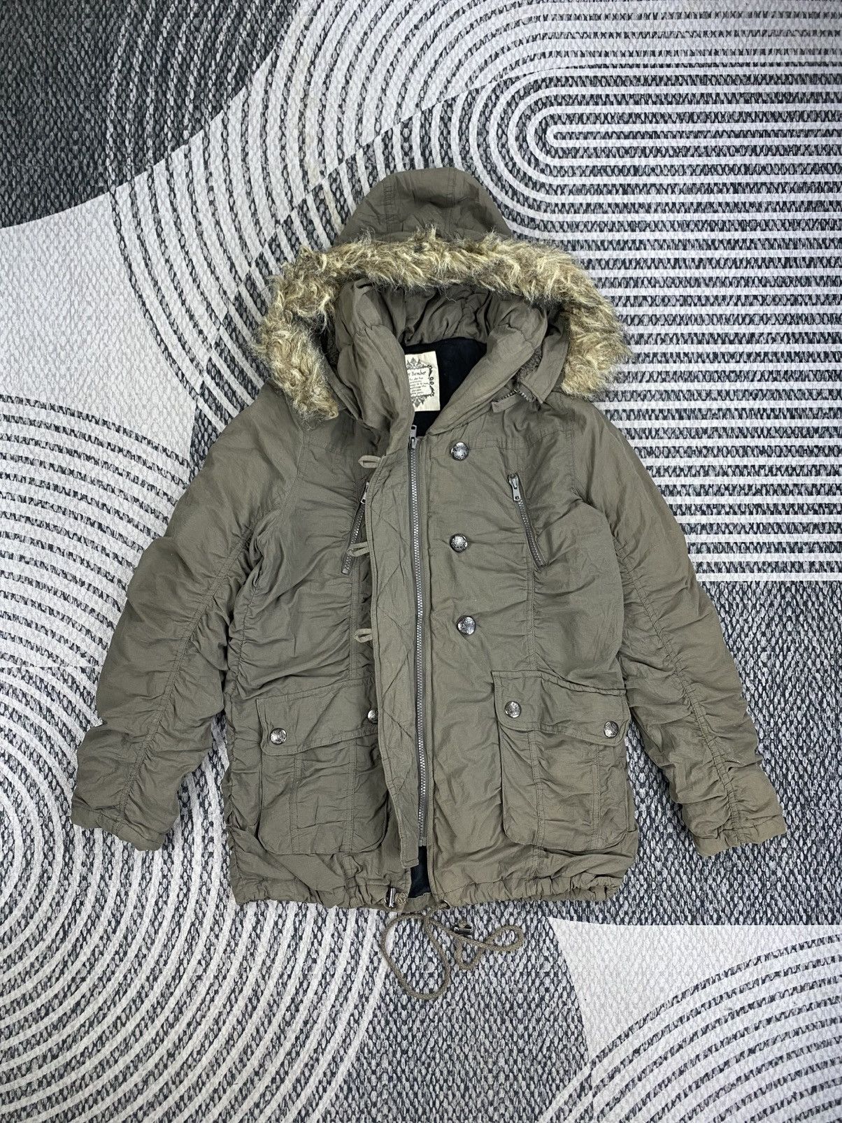 Japanese Brand Vtg Sky Bomber Military Multipocket Style Fur Hooded Parka Size US M / EU 48-50 / 2 - 5 Thumbnail
