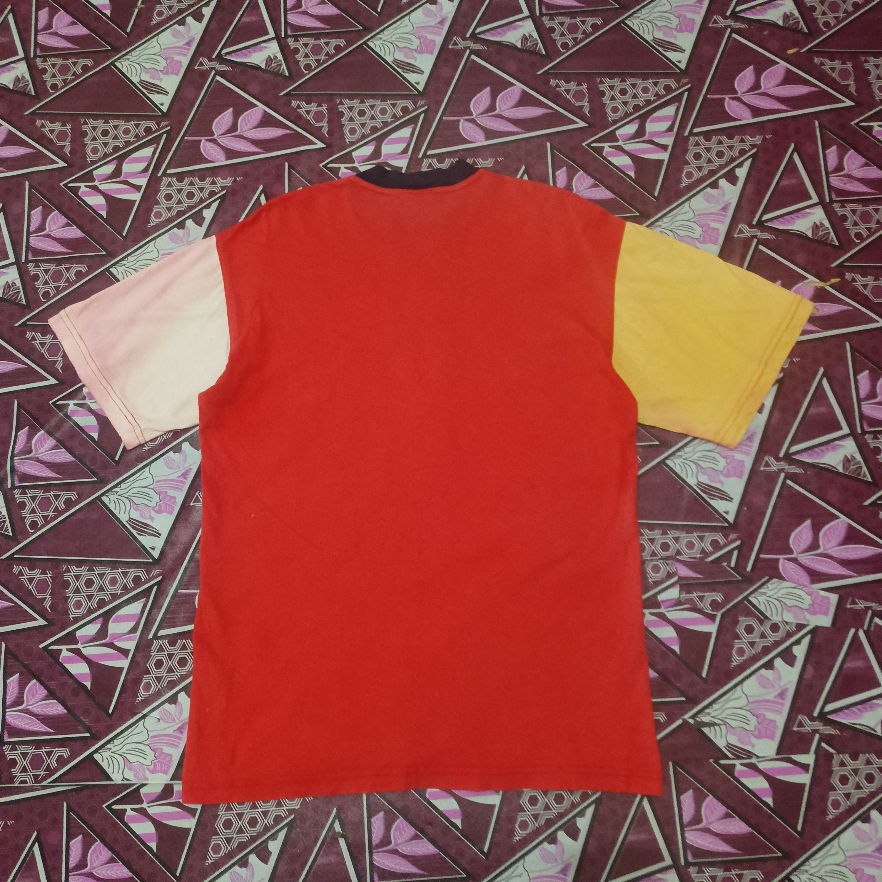 Vintage × Yves Saint Laurent Vtg Distressed Thrashed YSL big logo Bleach sleeve tricolour Size US L / EU 52-54 / 3 - 10 Thumbnail