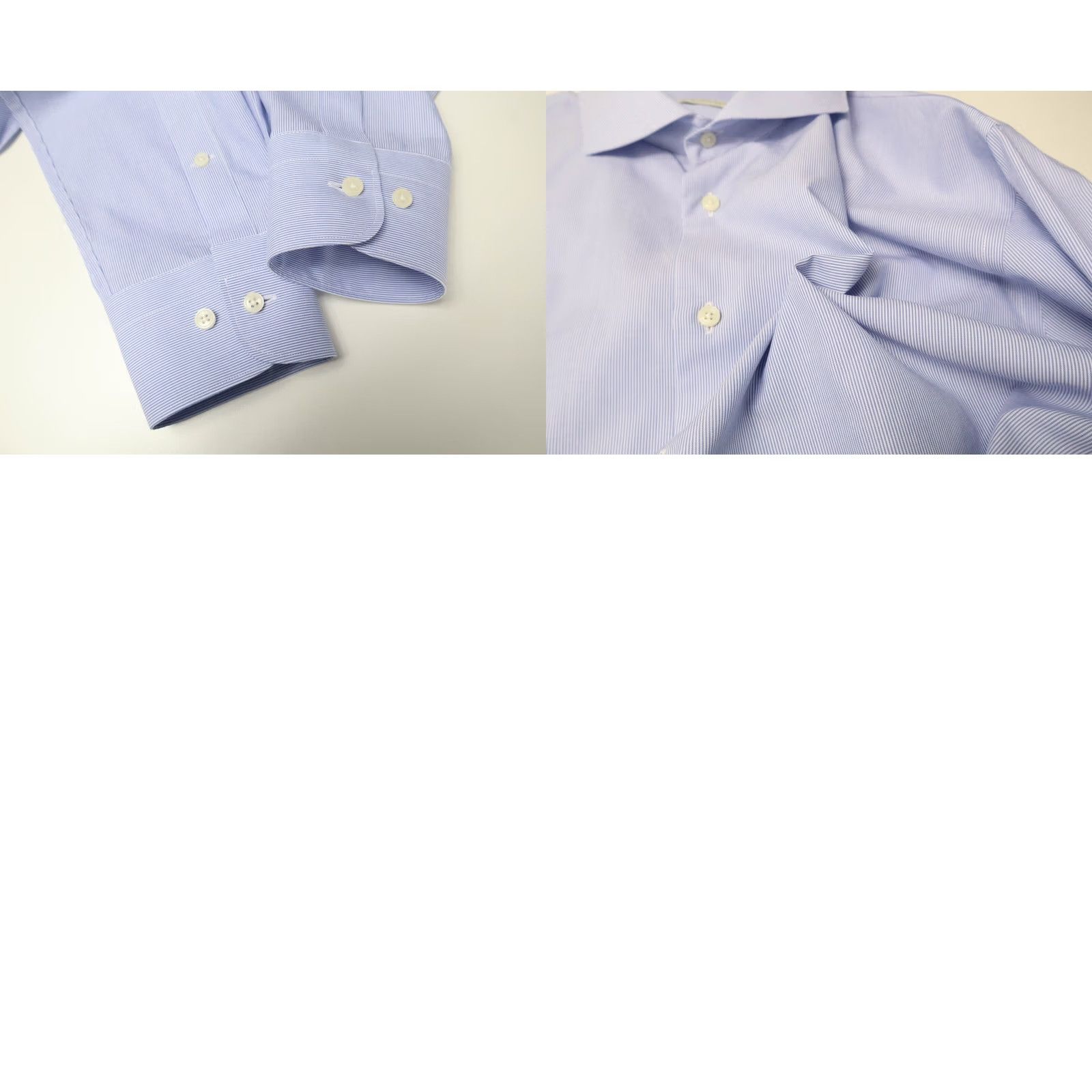 Suitsupply SUITSUPPLY Formal Shirt Men's Extra Slim Fit Blue Pinstripe 45-7/17 3/4L Size 48R - 8 Thumbnail