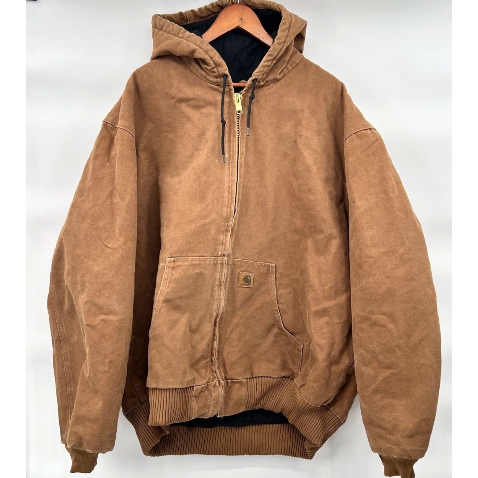 Carhartt VINTAGE Carhartt J130 Brown Hooded Jacket Work Coat 2XLT Bomber Jacket Casual Workwear Mens Brown 90s Size US XXL / EU 58 / 5 - 2 Thumbnail
