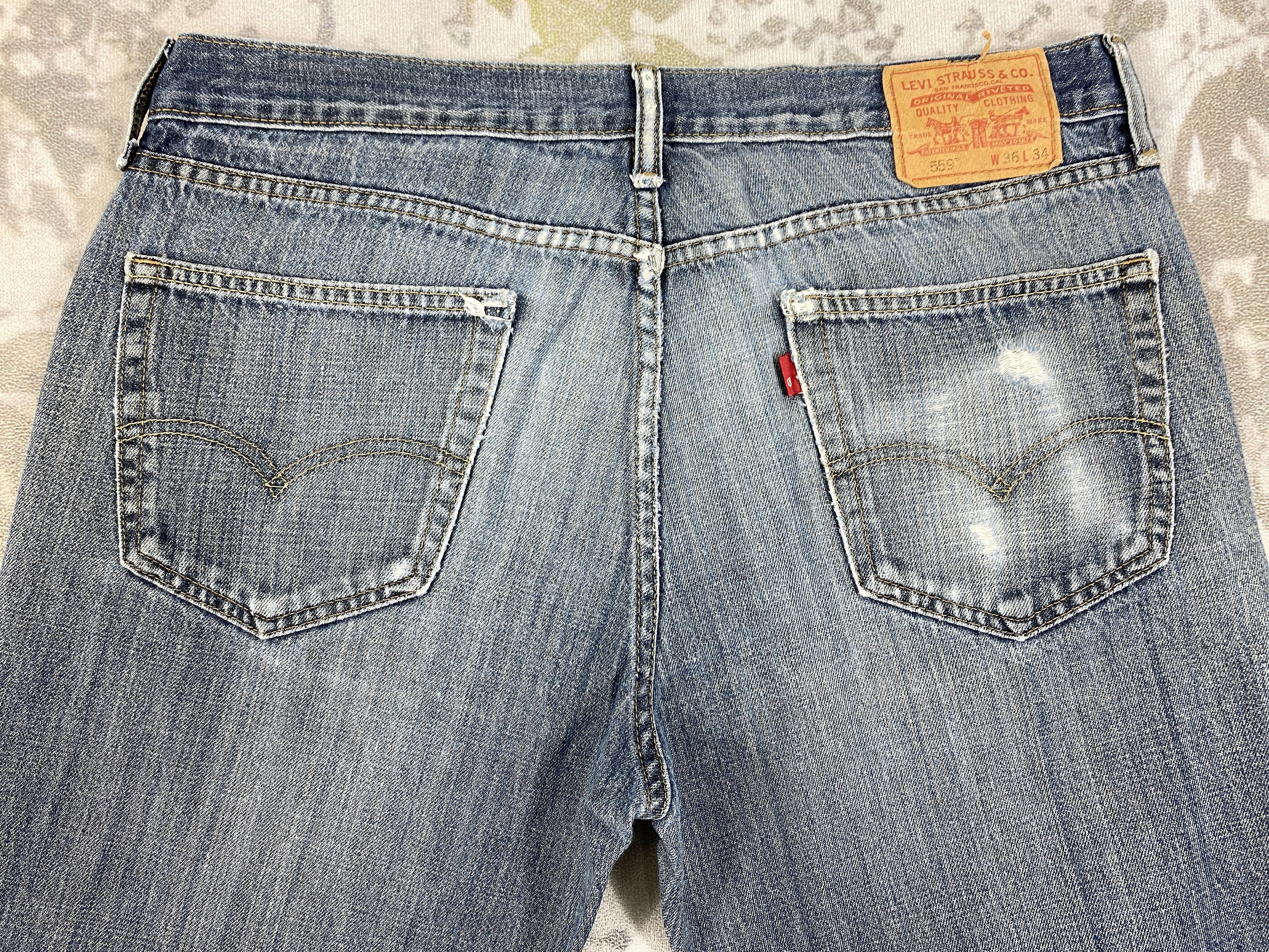 Levi's Distressed Blue Levi's 559 Jeans 37x33 Denim -SJ117 Size US 37 - 4 Thumbnail