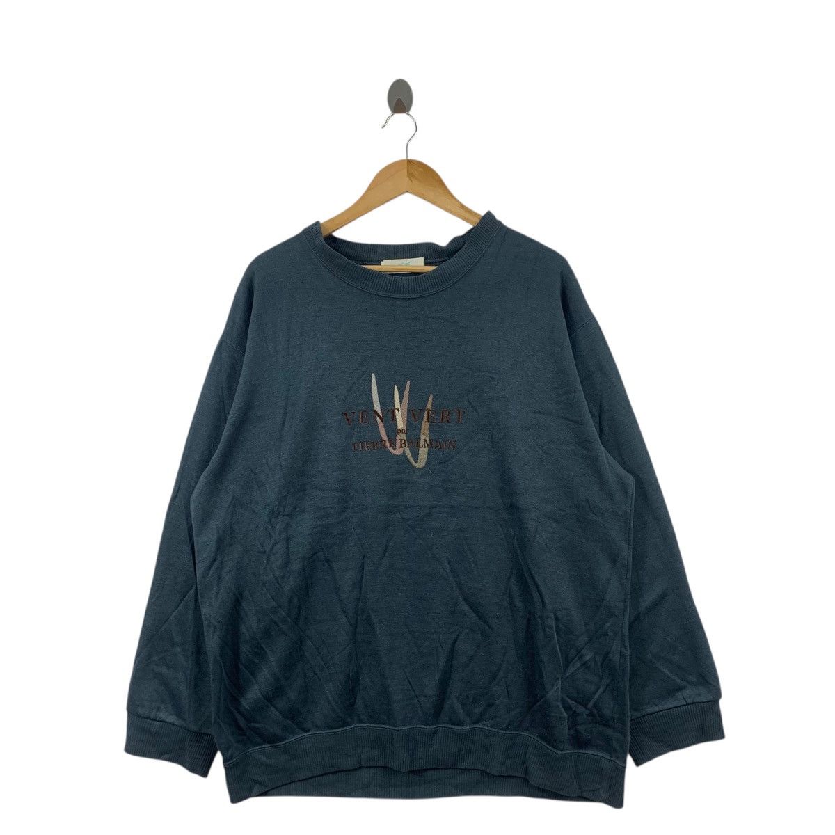 Pierre Balmain Vintage PIERRE BALMAIN PARIS Vent Vert Embroidered Sweatshir Size XXL / US 16-18 / IT 52-54 - 3 Thumbnail