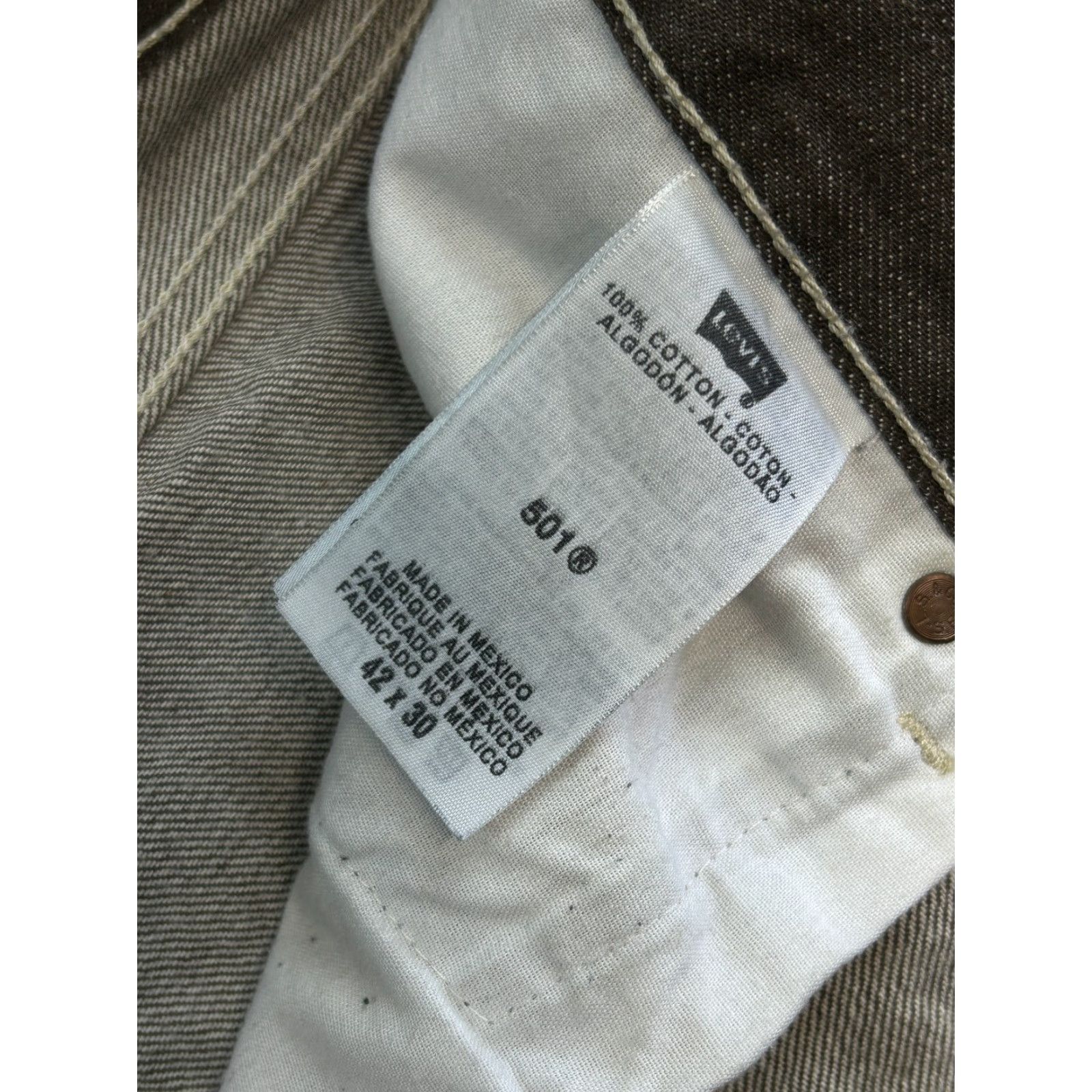 Levi's VINTAGE Levi's 501 Jeans Brown Copper Rinse Denim 42 x 30 Button Fly 90s y2k Mens Regular Jeans Brown Steel Size US 42 / EU 58 - 6 Thumbnail