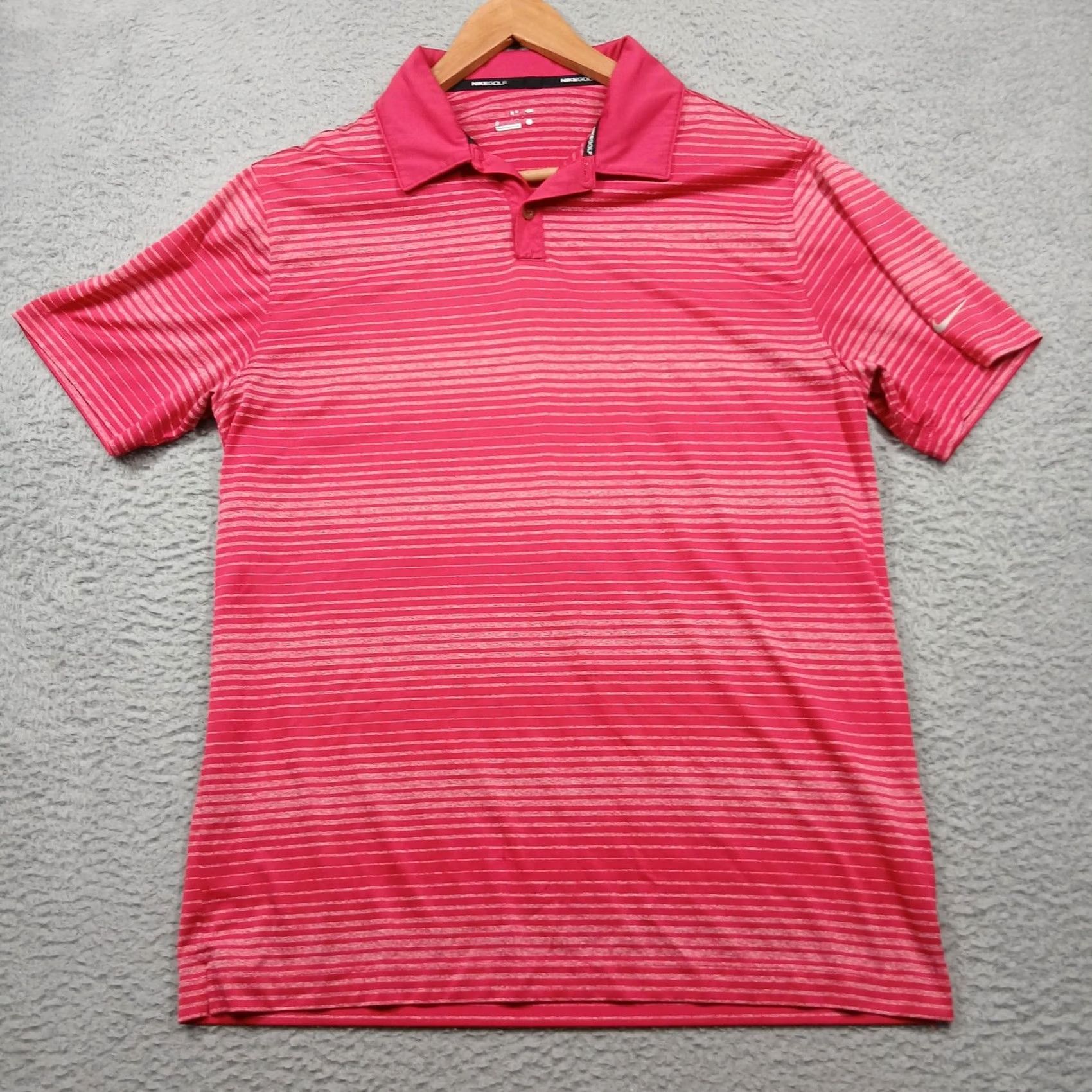 Nike Nike Golf Polo Shirt Mens L Red Striped Dri-FIT Short Sleeve Polo Size US L / EU 52-54 / 3 - 2 Thumbnail