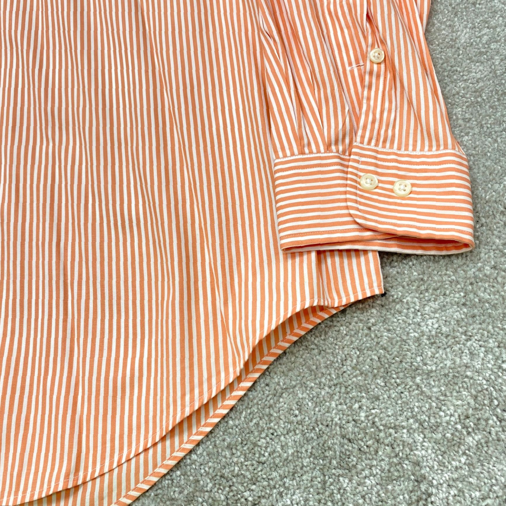 Ralph Lauren Ralph Lauren Classic Fit Long Sleeve Button Up Mens 2XL Orange White Striped Shirt Size US XXL / EU 58 / 5 - 3 Thumbnail