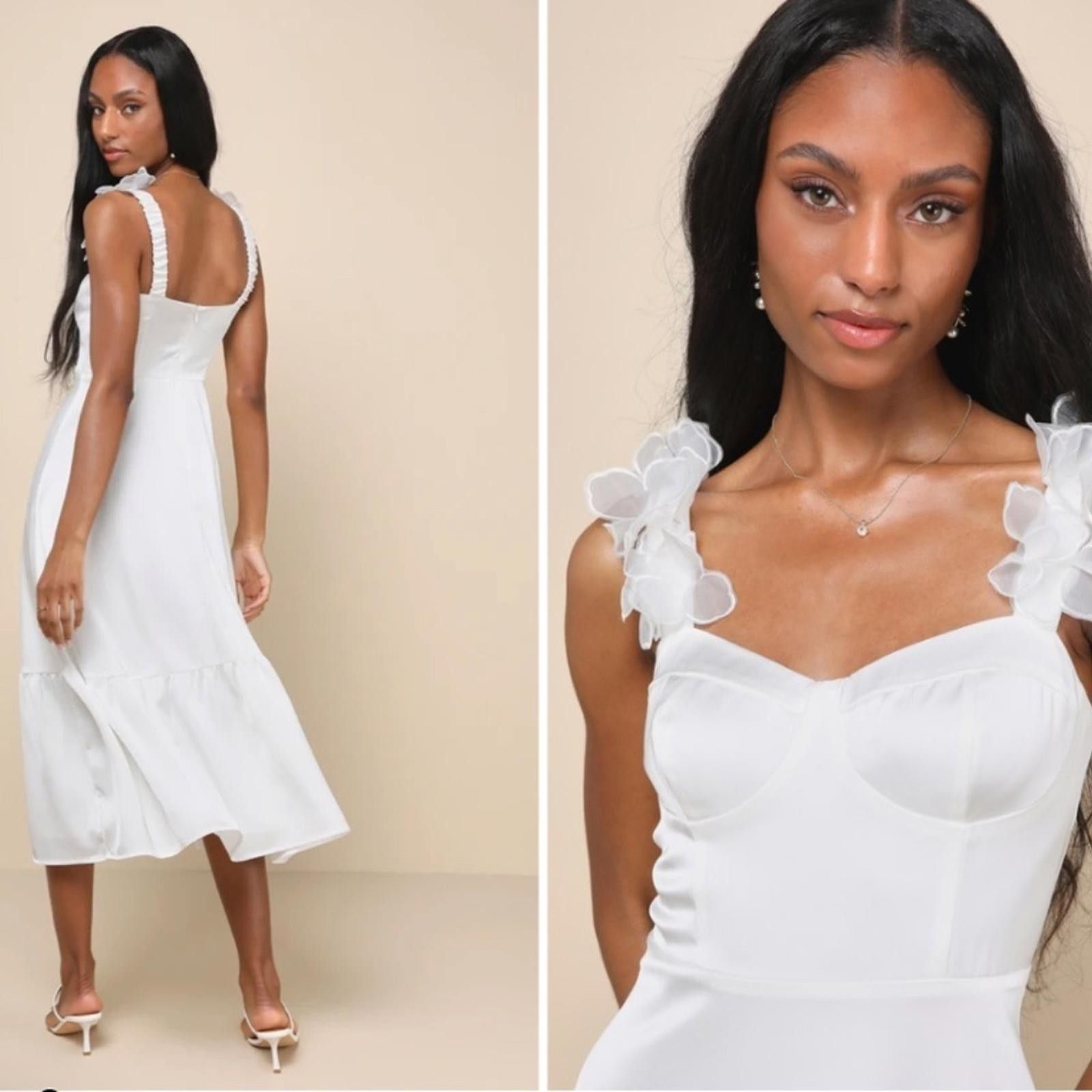 Lulus LULU's Bridal Shower Reception Sexy Bustier Floral Midi Size M / US 6-8 / IT 42-44 - 3 Thumbnail