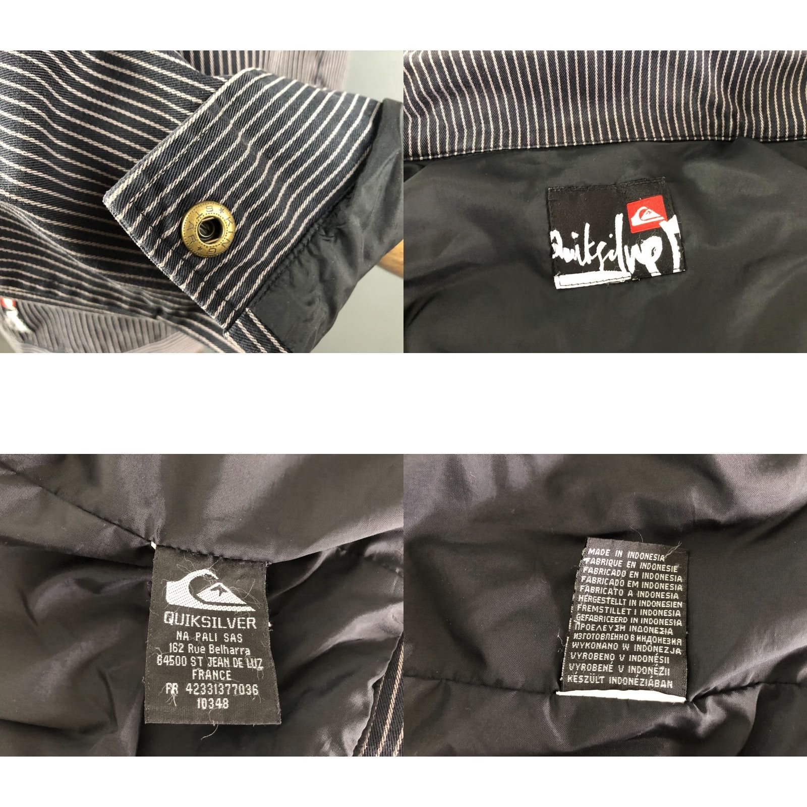 Quiksilver Quiksilver Mens Full Zip Jacket Black Cotton Striped Hooded? Size US M / EU 48-50 / 2 - 9 Thumbnail