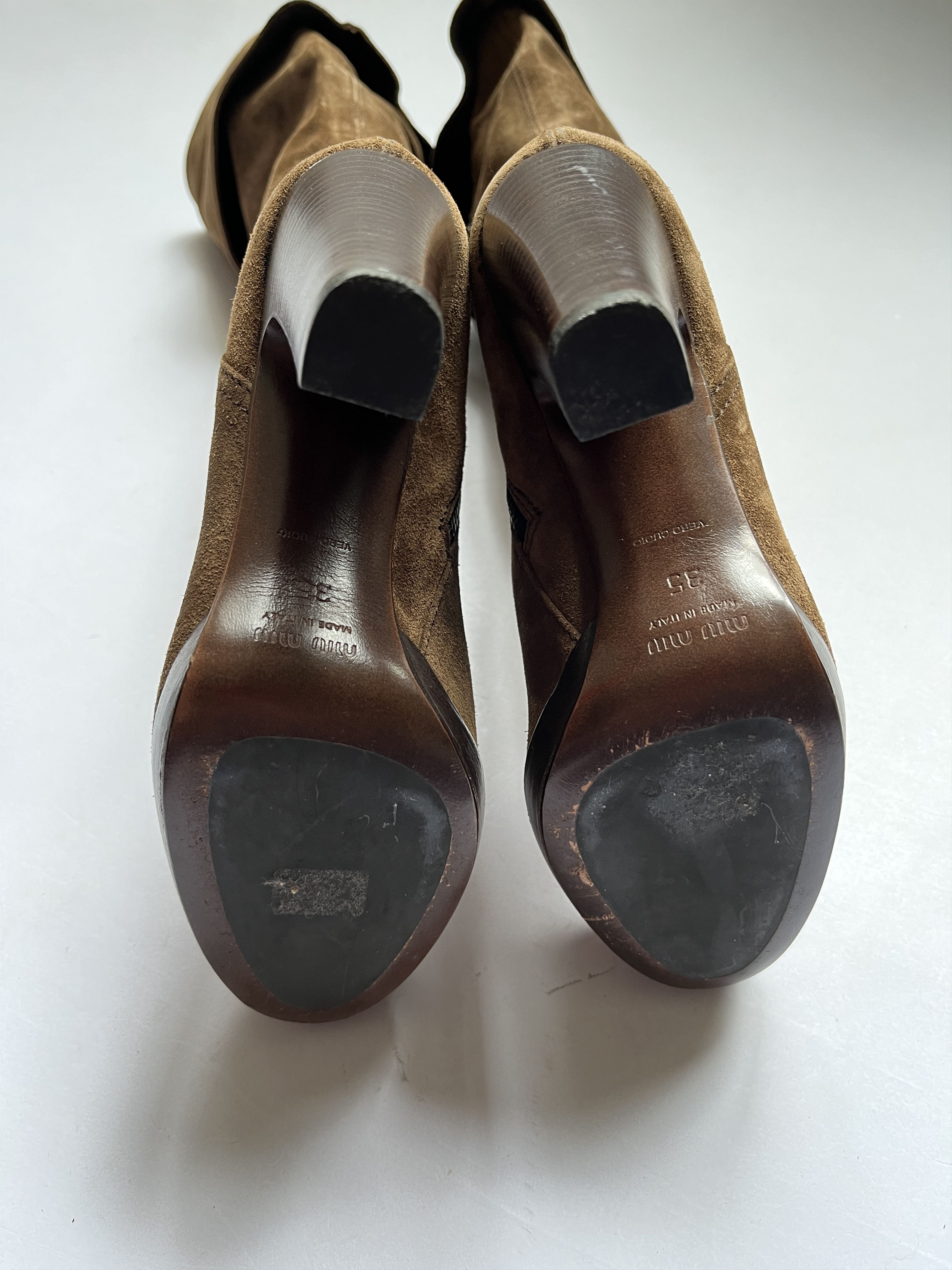Miu Miu ⚡️QUICK SALE⚡️Miu Miu Brown Suede High Heeled Boots Size US 5 / IT 35 - 8 Thumbnail