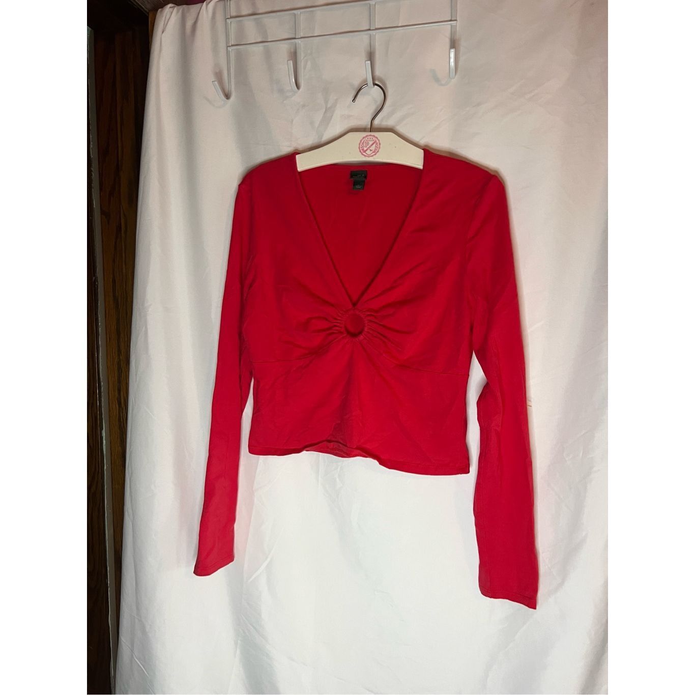 Other Wild Fable Red Long Sleeve Cropped Top Woman’s Size Medium Size M / US 6-8 / IT 42-44 - 1 Thumbnail