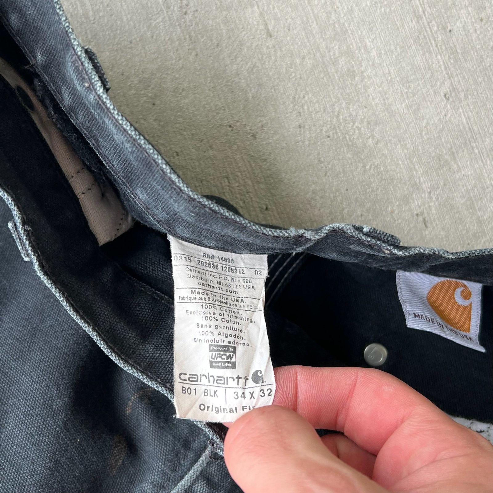Carhartt × Vintage Carhartt faded black double knee work wear carpenter pants Size US 31 - 7 Thumbnail