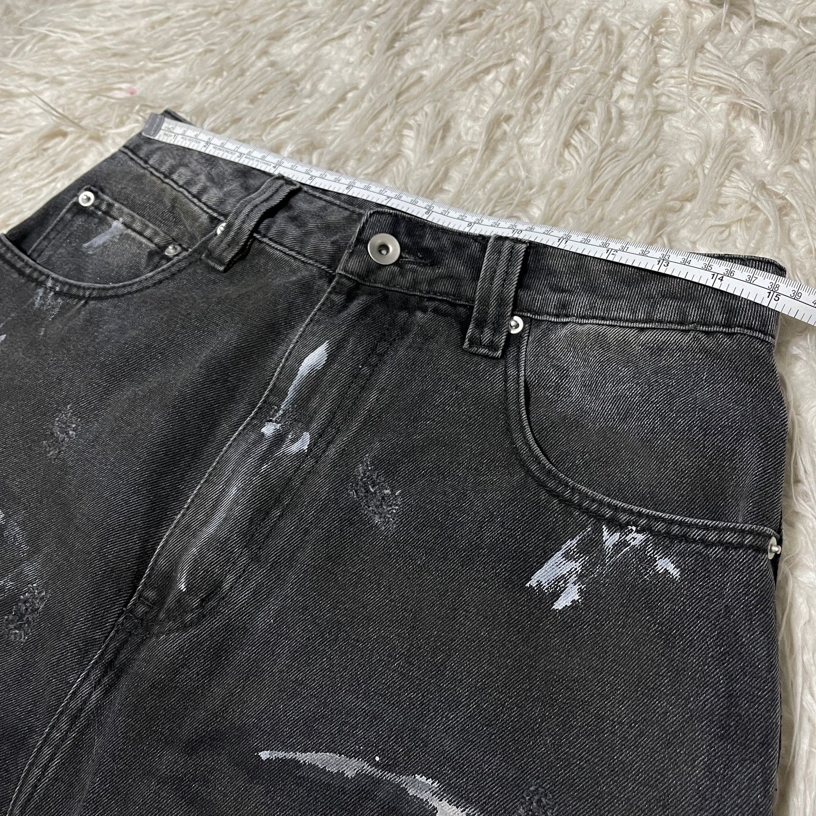 Other Balenciaga Style Vintage Painted Baggy Wide-leg Denim Jeans Size US 30 / EU 46 - 5 Thumbnail