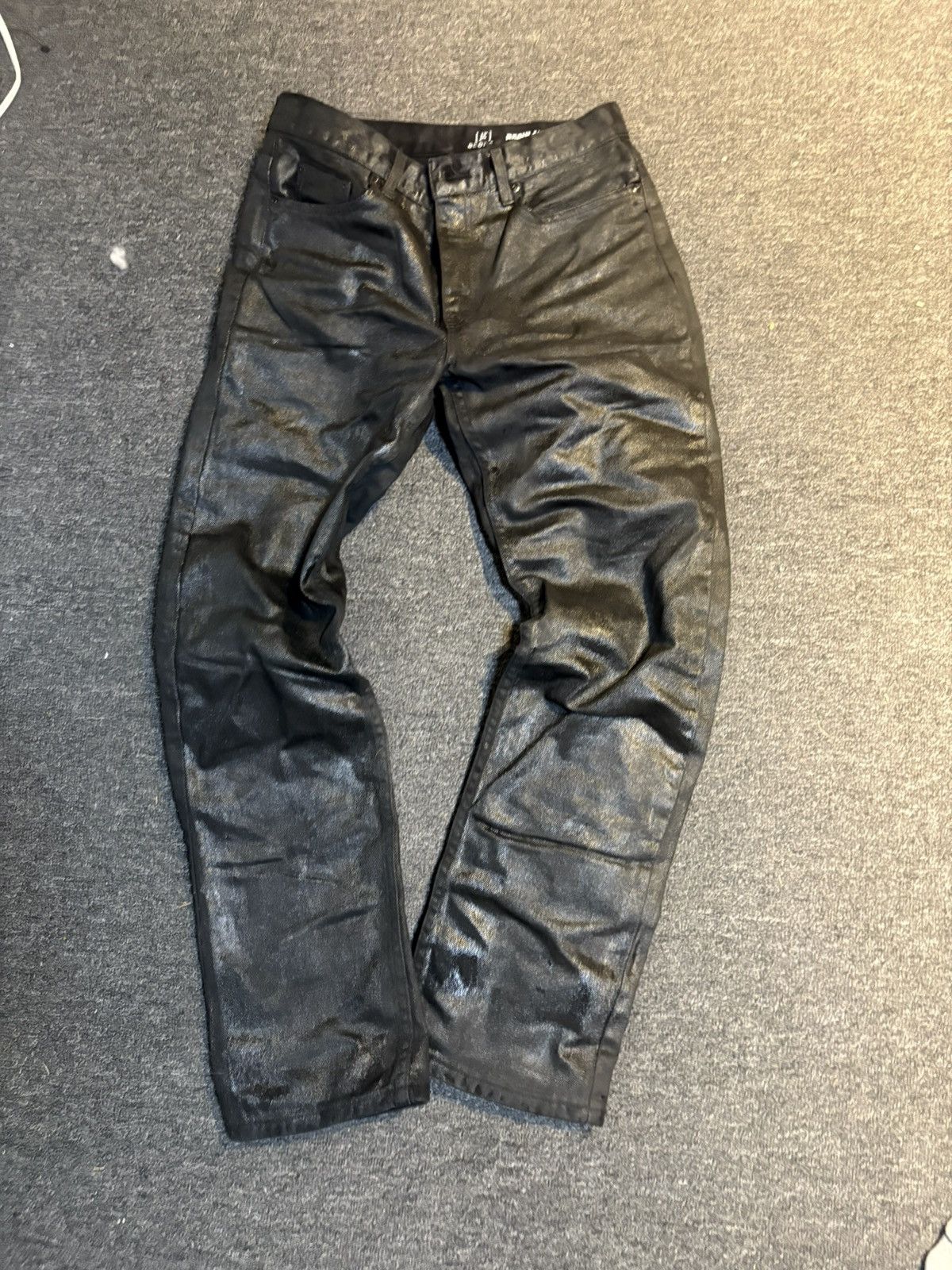 Designer × Japanese Brand Artificial Waxed Painted Denim Size US 32 / EU 48 - 1 Thumbnail