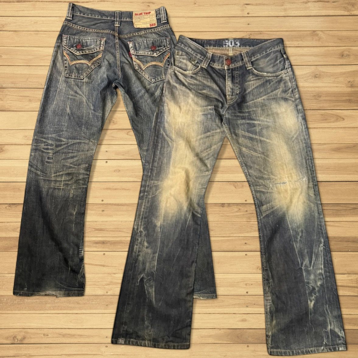 If Six Was Nine 🔥 Vintage Special Flared 🌈 Stich Edwin Blue Trip Mud Denim Size US 30 / EU 46 - 1 Thumbnail