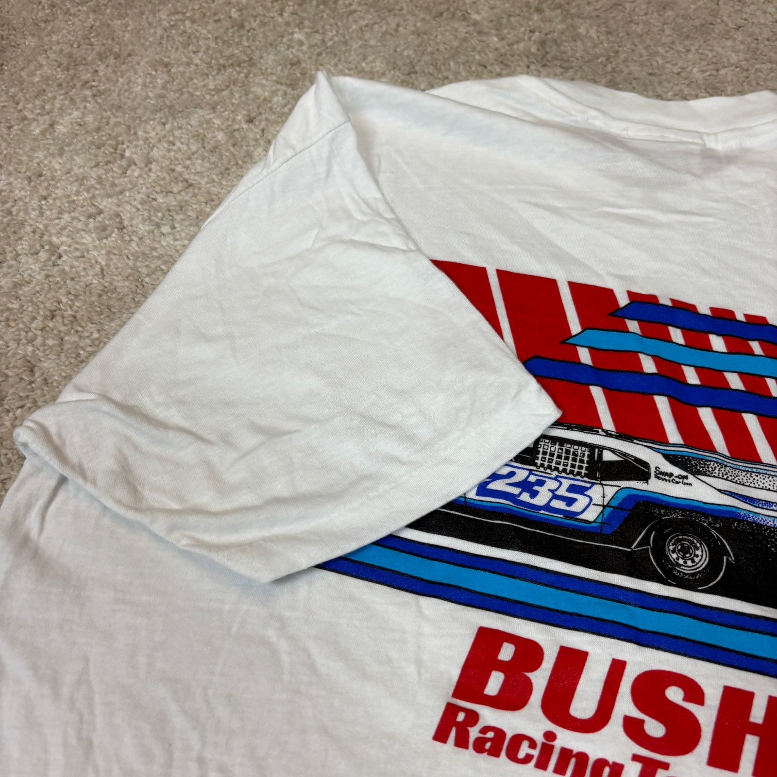 Hanes Vintage 80s Bush Racing Team Single Stitch Shirt Men's XL Size US XL / EU 56 / 4 - 5 Thumbnail