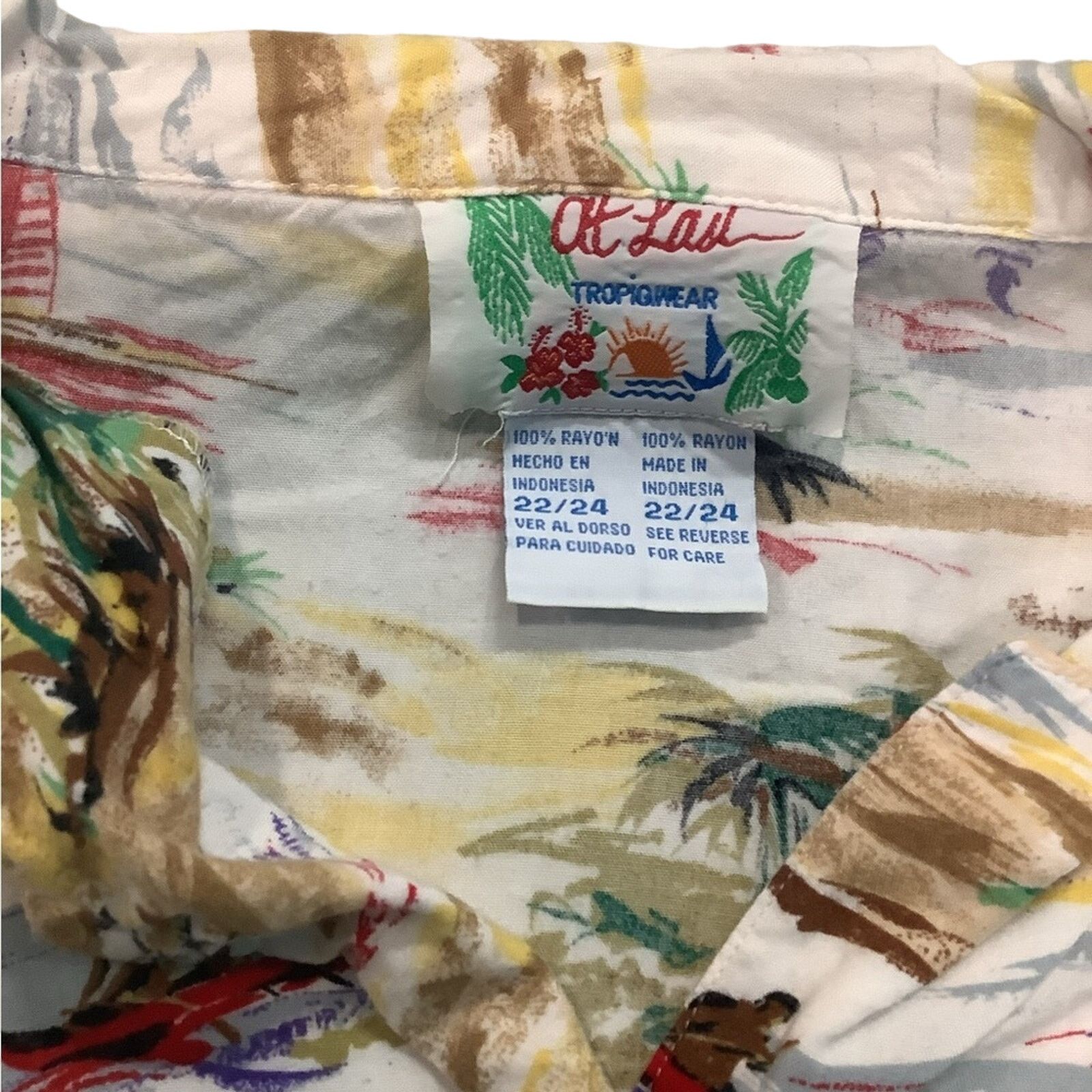 Vintage Vintage At Last Hawaiian print button down Shirt Size US XL / EU 56 / 4 - 3 Thumbnail