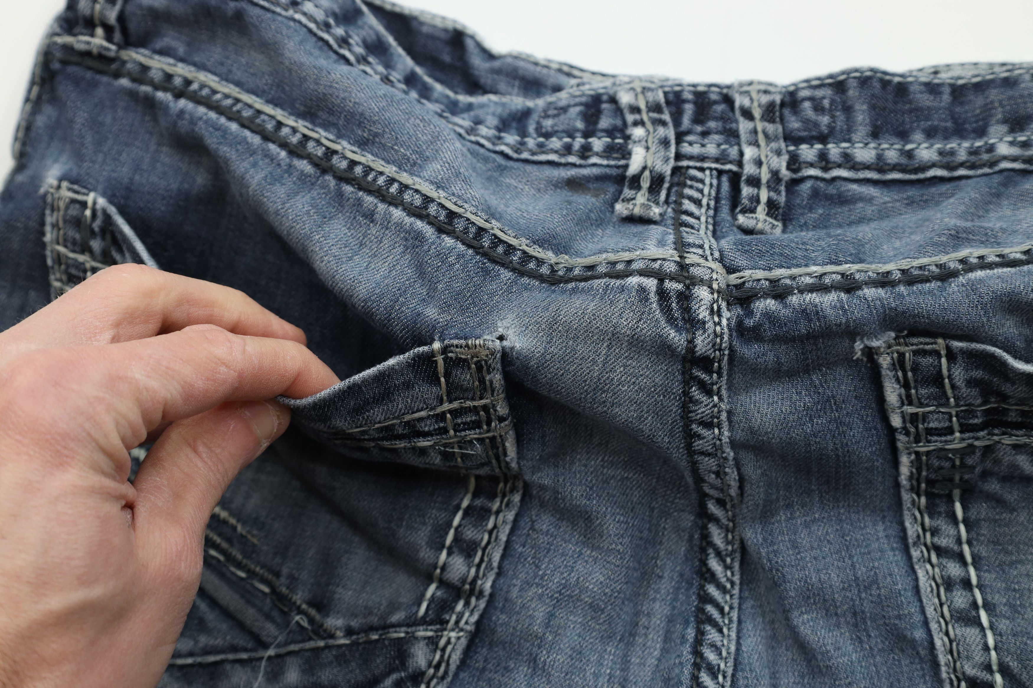 Vintage Buckle BKE Thick Stitch Tyler Bootcut Wide Leg Denim Jeans Size US 34 / EU 50 - 11 Thumbnail