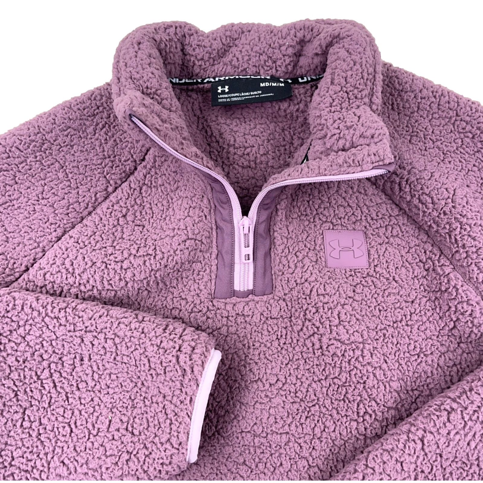 Under Armour Under Armour Sweater Women M Purple Pullover Quarter Zip Deep Pile Sherpa Shirt Size M / US 6-8 / IT 42-44 - 2 Thumbnail