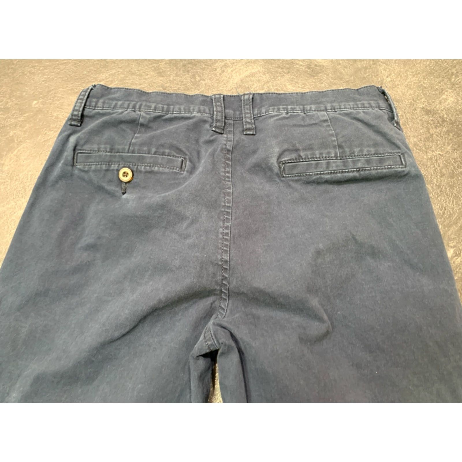 Vintage VINTAGE Arizona Slim Chino Pants Mens 29x32 Blue Slim Fit Flat Front Button 98% Cotton 2% Spandex Regular Size US 29 - 3 Thumbnail