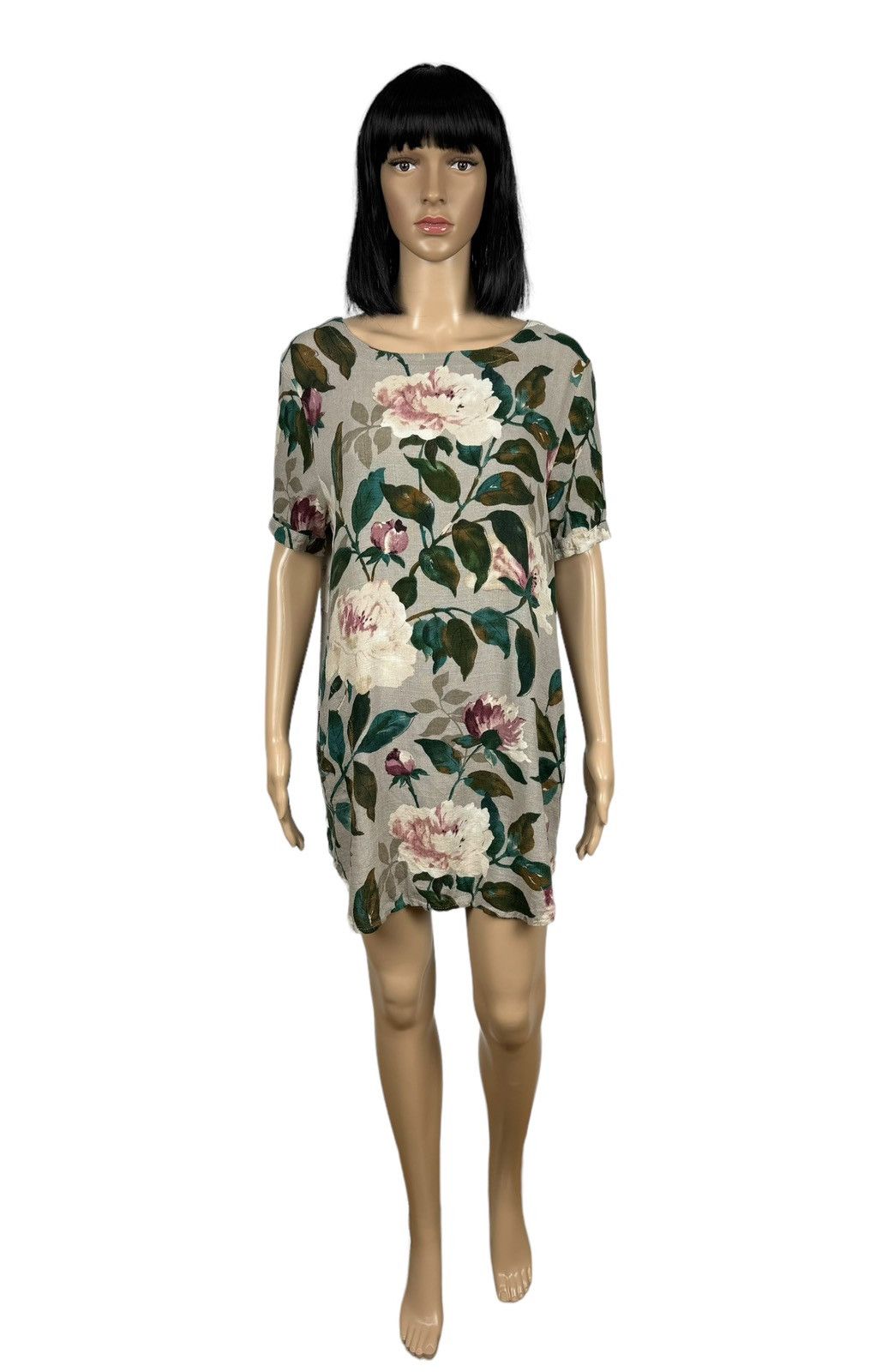 Designer Puo Dou Dou Mini Shift Dress Floral Printed Cotton size S Size S / US 4 / IT 40 - 2 Thumbnail