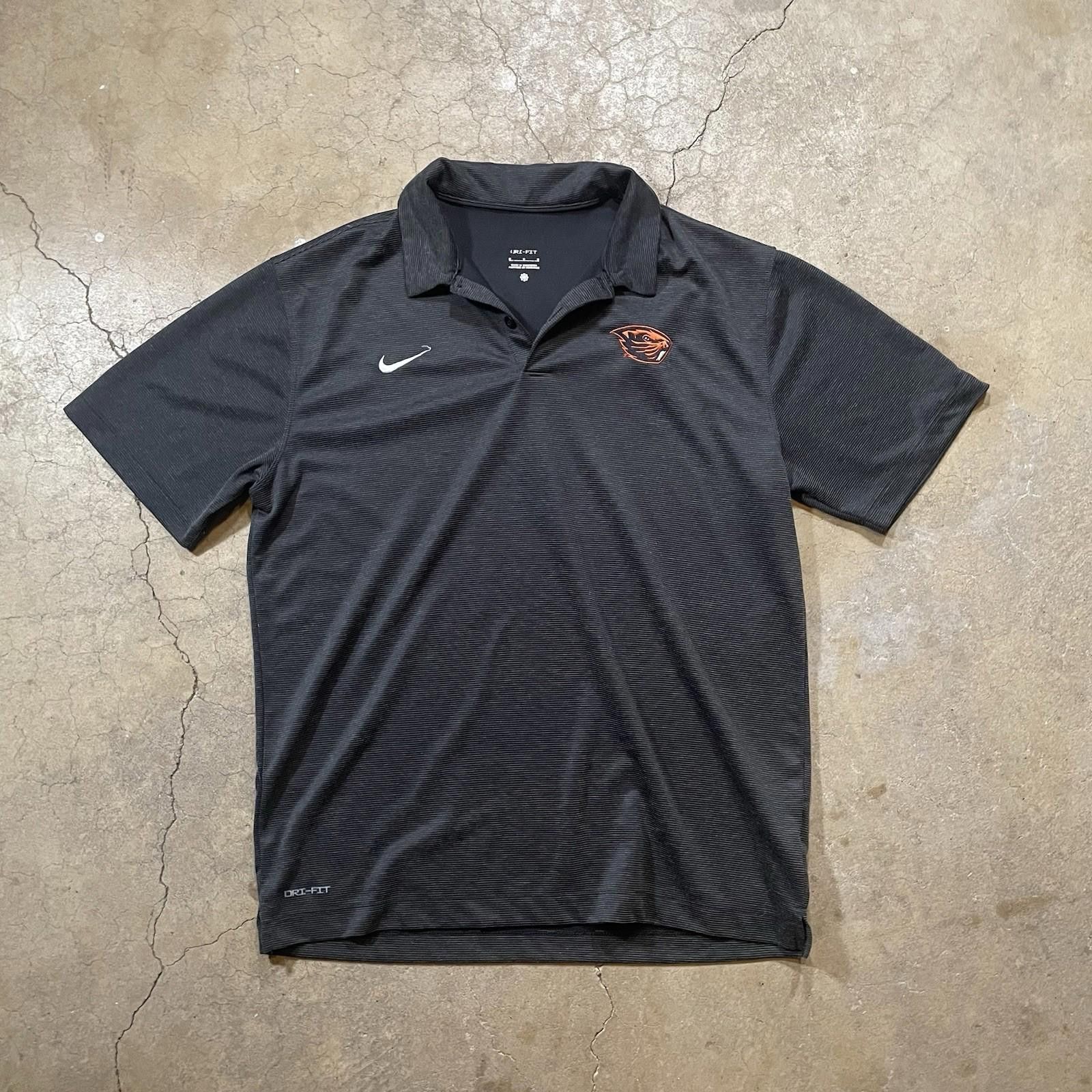 Nike Oregon State Beavers Mens Medium Black Nike Polo Dri-Fit Size ONE SIZE - 1 Thumbnail