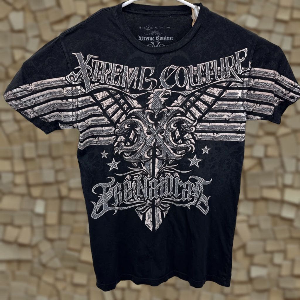 Affliction Affliction The Natural Xtreme Couture T Shirt M Black Logo Graphic Print Men Regular Size Medium Vintage No N/A Size US M / EU 48-50 / 2 - 1 Thumbnail