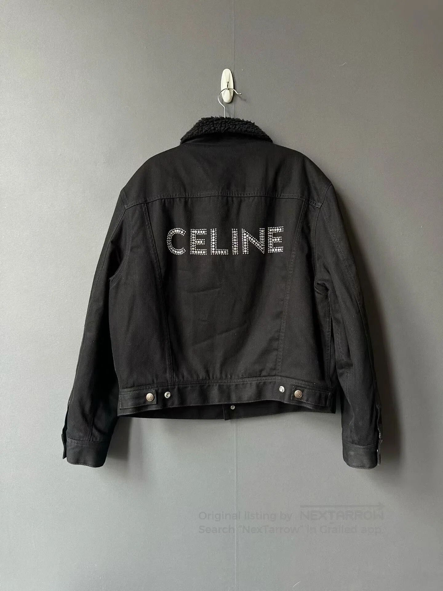 Celine Celine Lamb Wool Rhinestone Denim Jacket. Size M / US 6-8 / IT 42-44 - 2 Thumbnail