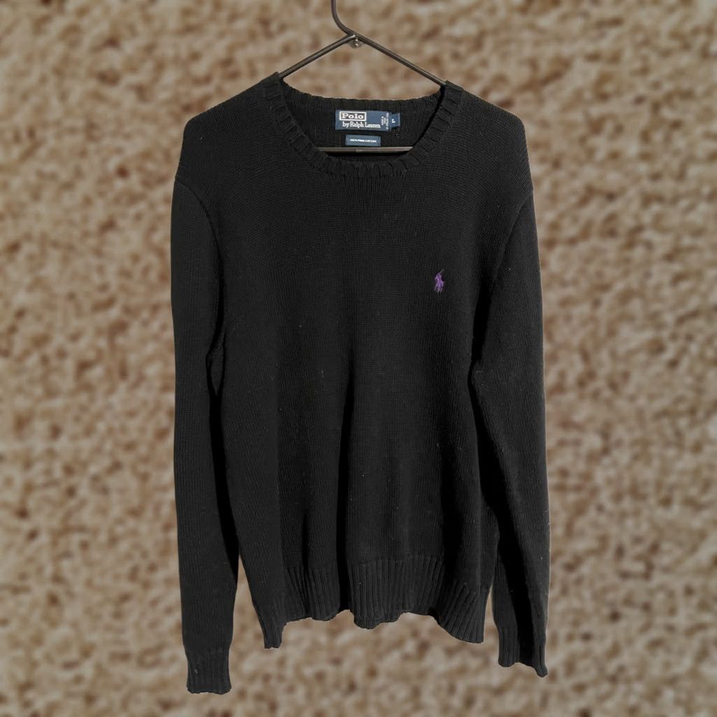 Polo Ralph Lauren VTG Polo Ralph Lauren Sweater Men's XL Black Pima Cotton Italian Yarn Pullover Size US XL / EU 56 / 4 - 1 Thumbnail