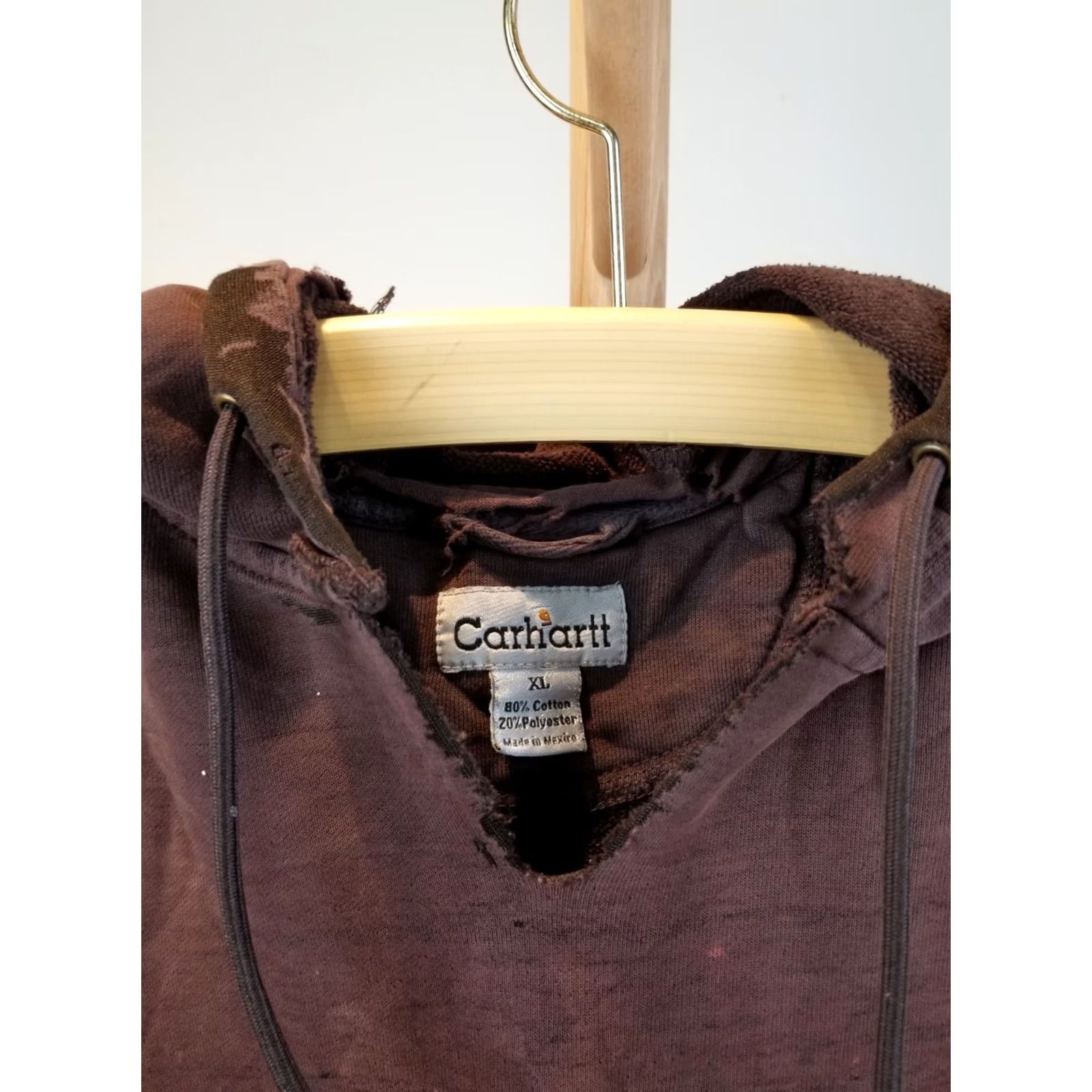 Carhartt VINTAGE Carhartt HOODIE Sweatshirt SZ XLARGE Brown Pullover Mens 26 INCH Top to Bottom 24/28/22/26 Inches Size US XL / EU 56 / 4 - 2 Thumbnail